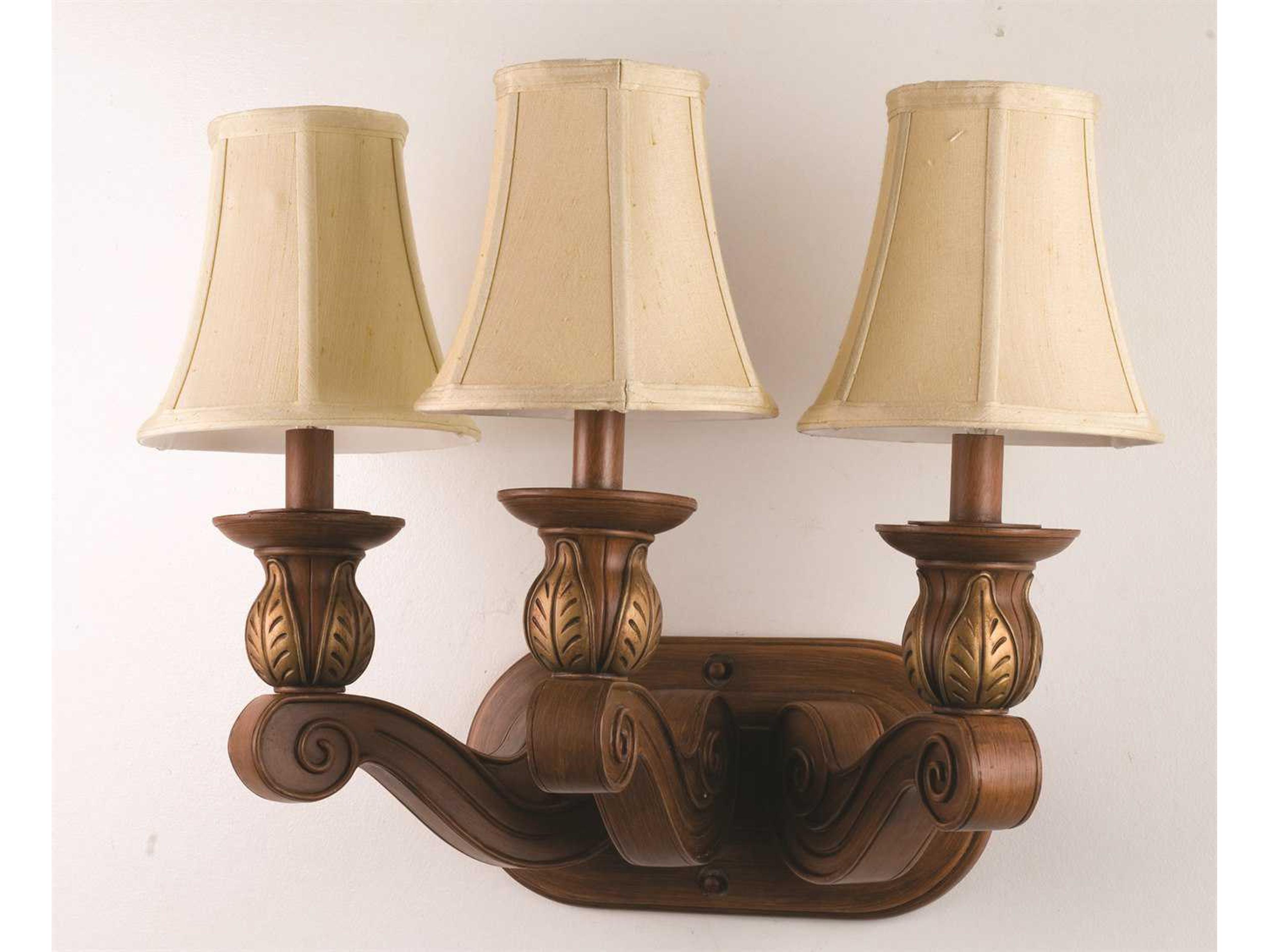 Mission 3-Light Red Vanity Light