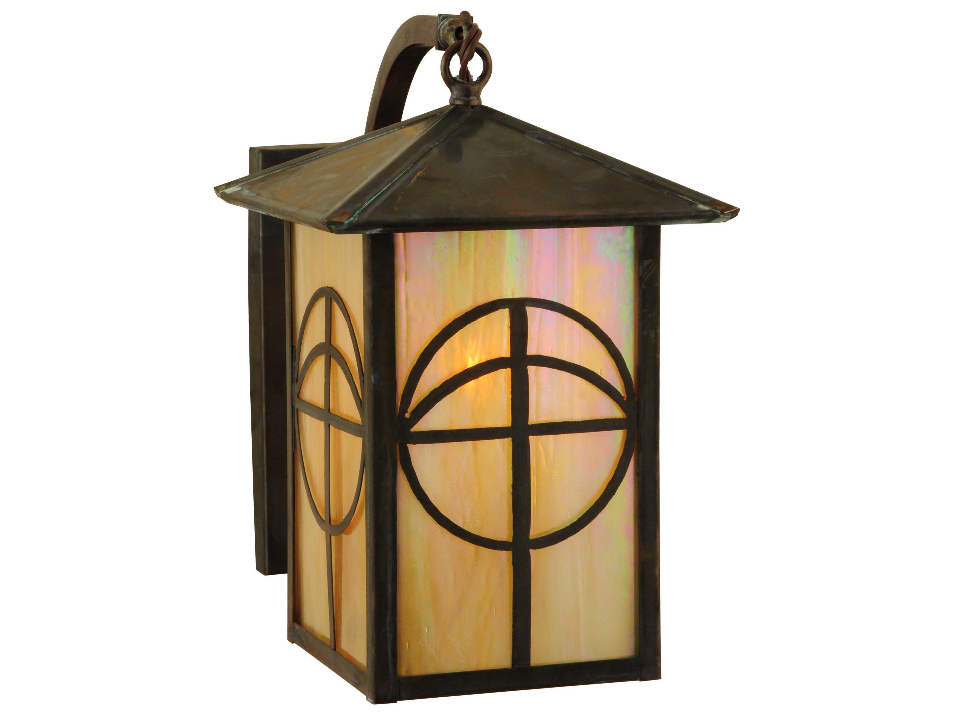 Seneca Circle Cross Curved Arm Outdoor Wall Light