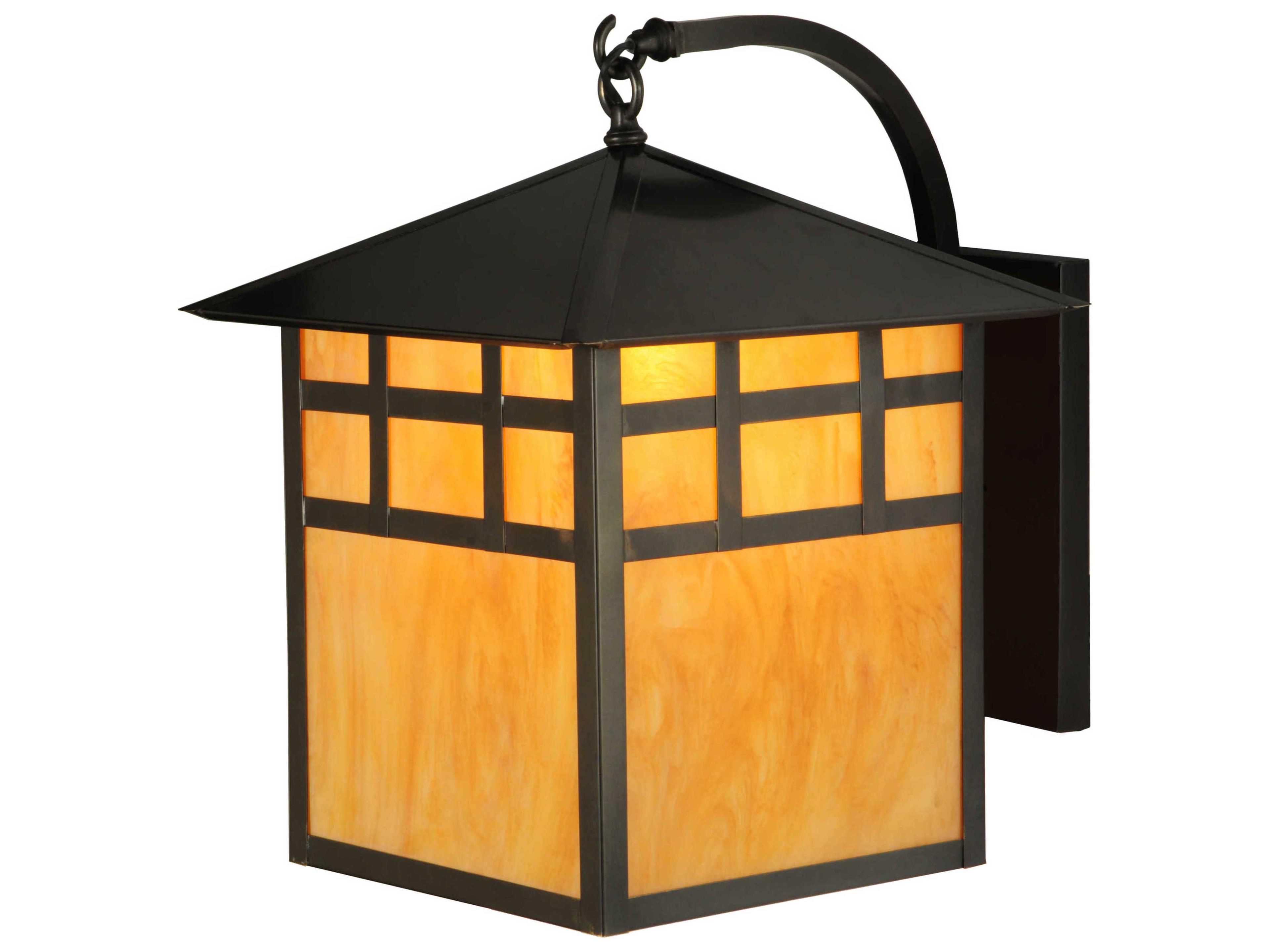 Seneca Window Pane Curved Arm Outdoor Wall Light