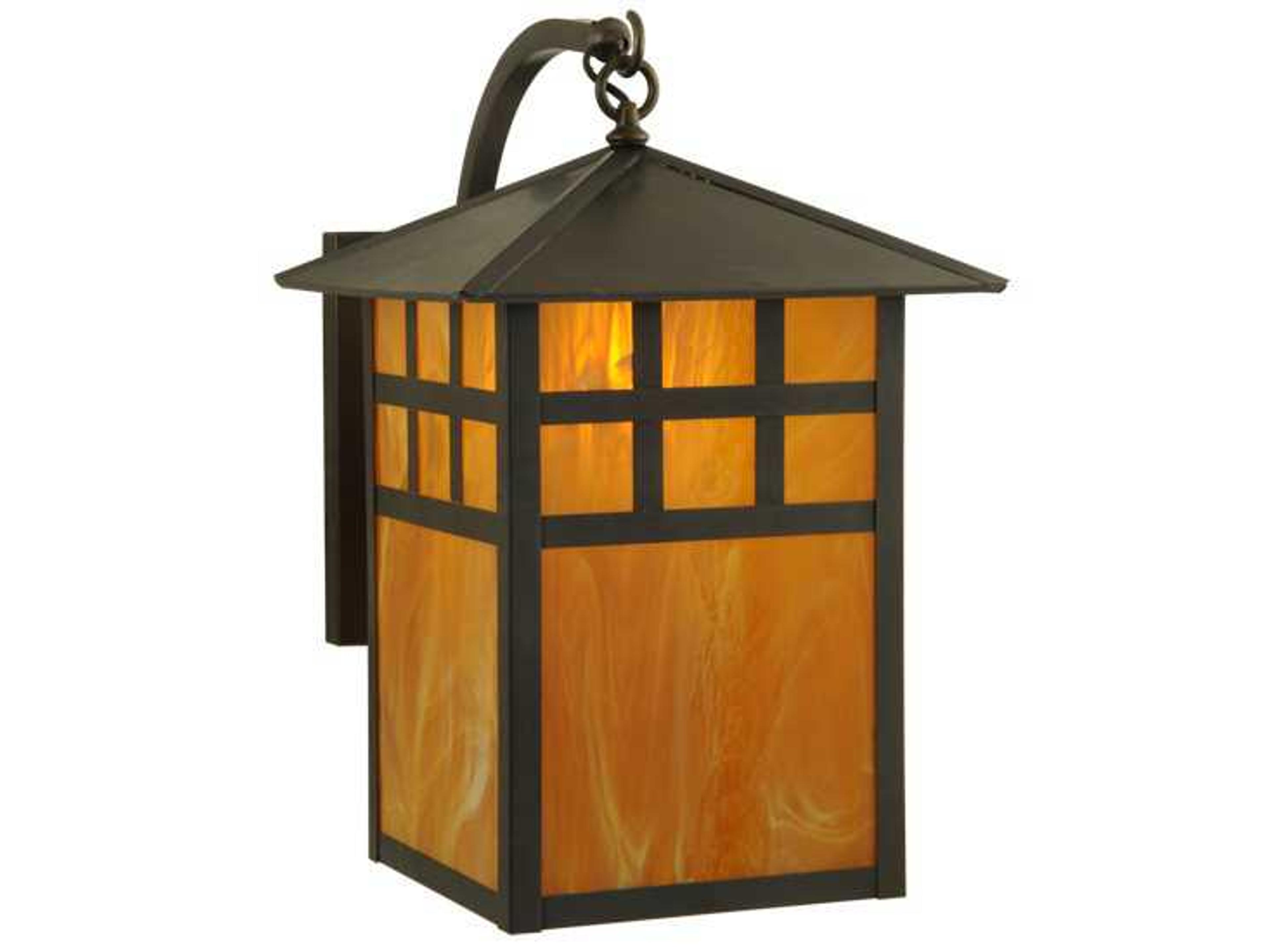 Seneca Window Pane Curved Arm Outdoor Wall Light