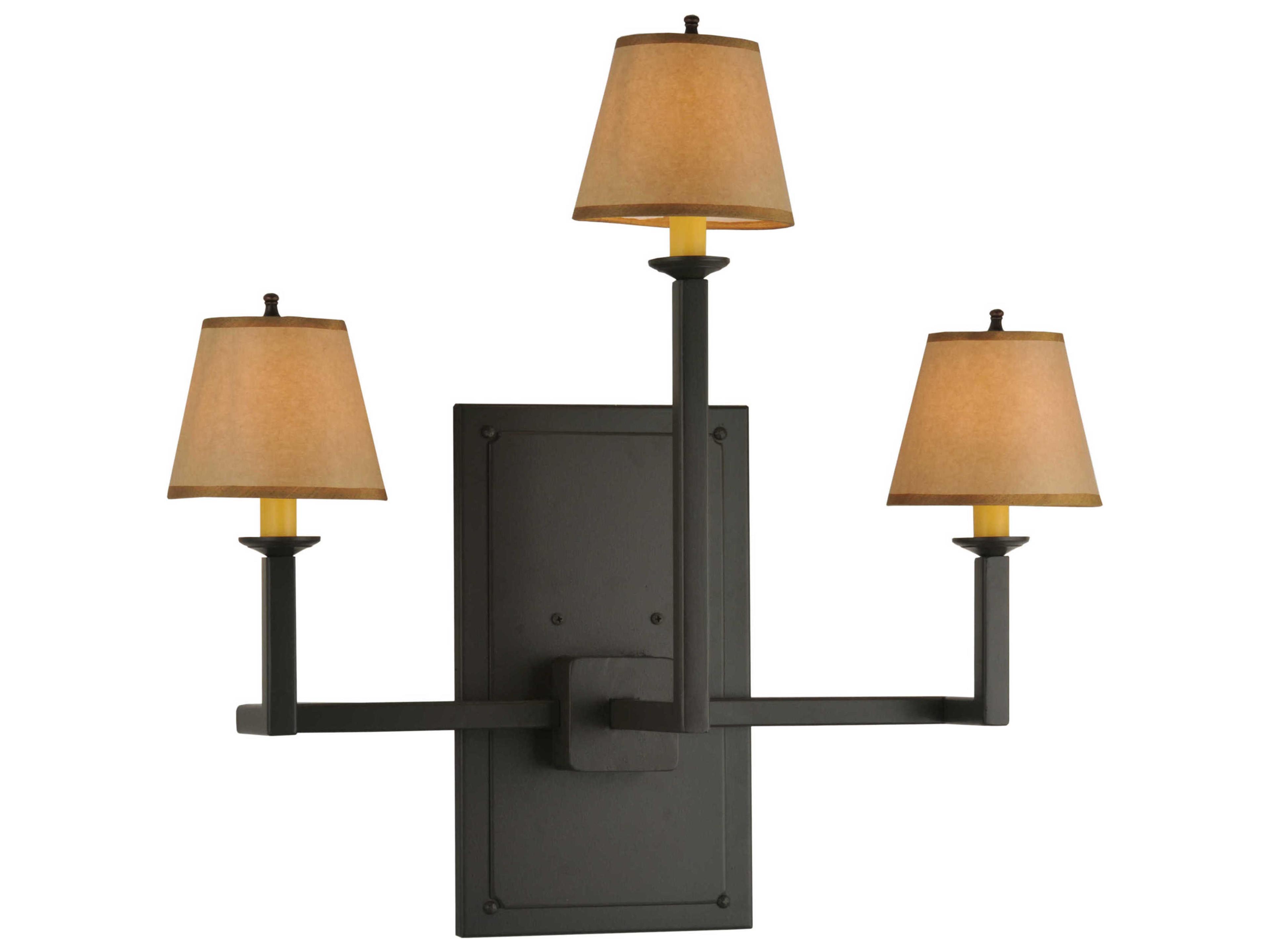 Mission 3-Light Bronze Wall Sconce