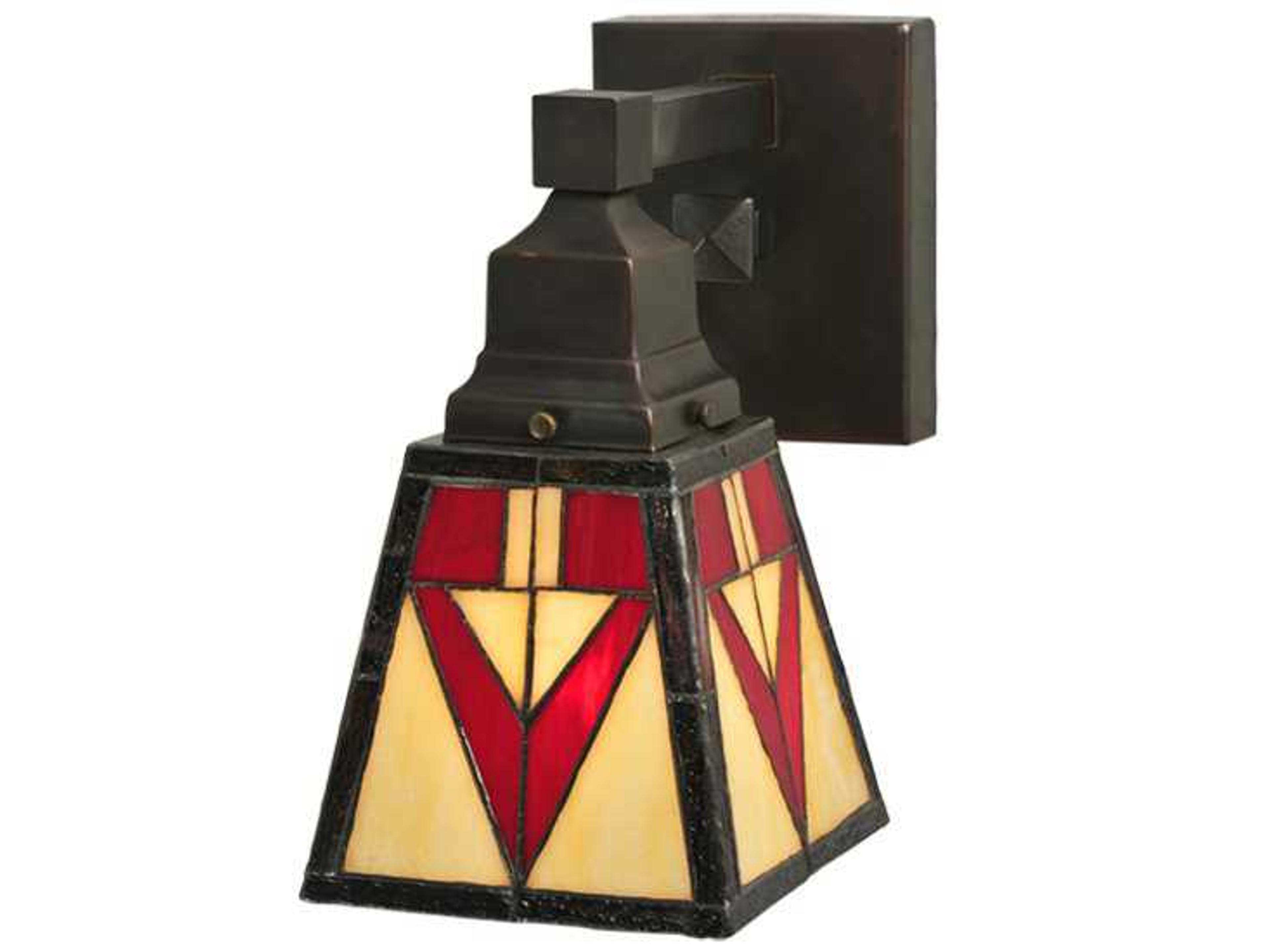 Mission 1-Light Brown Tiffany Wall Sconce