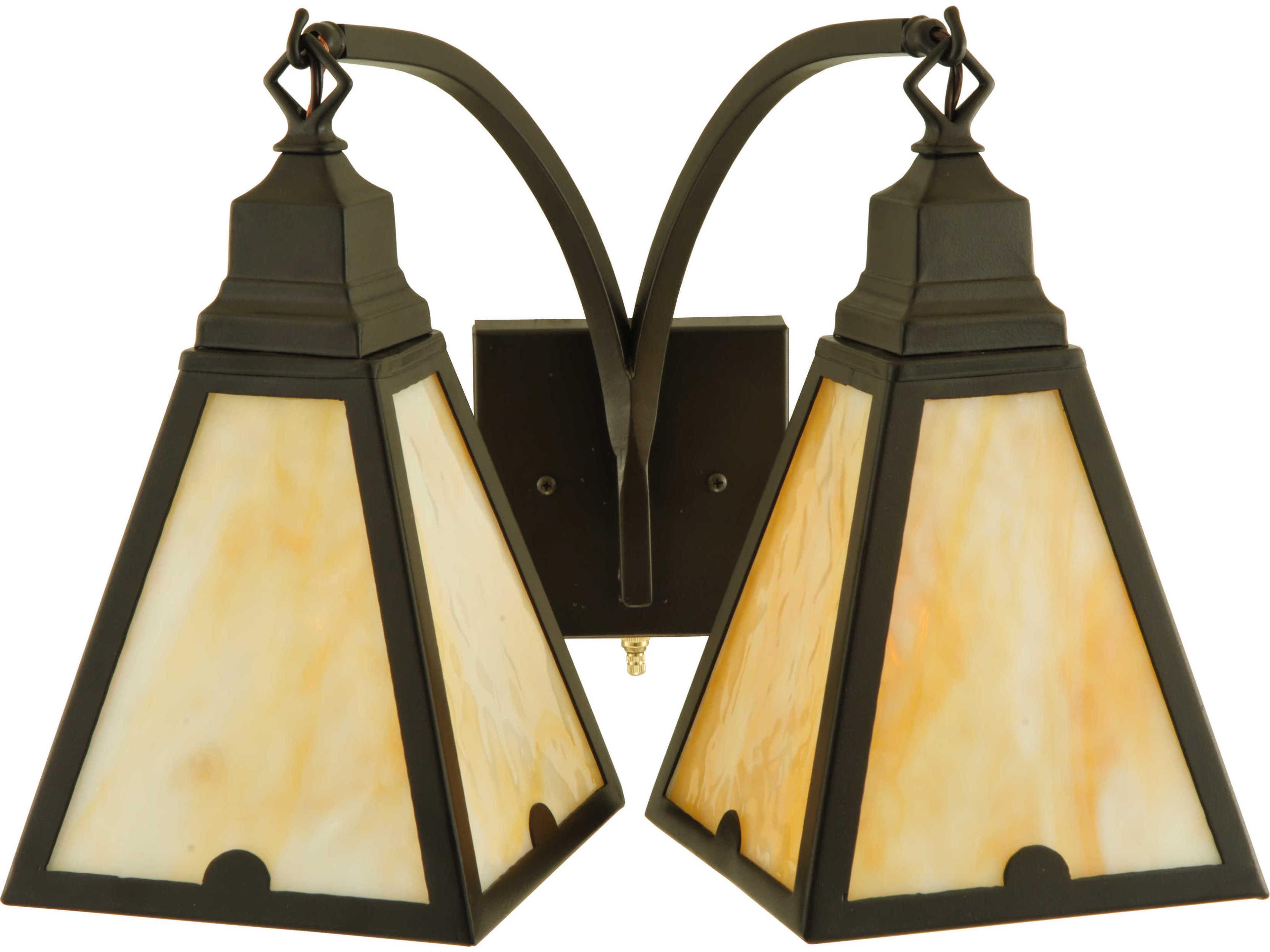 Mission 2-Light Bronze Wall Sconce