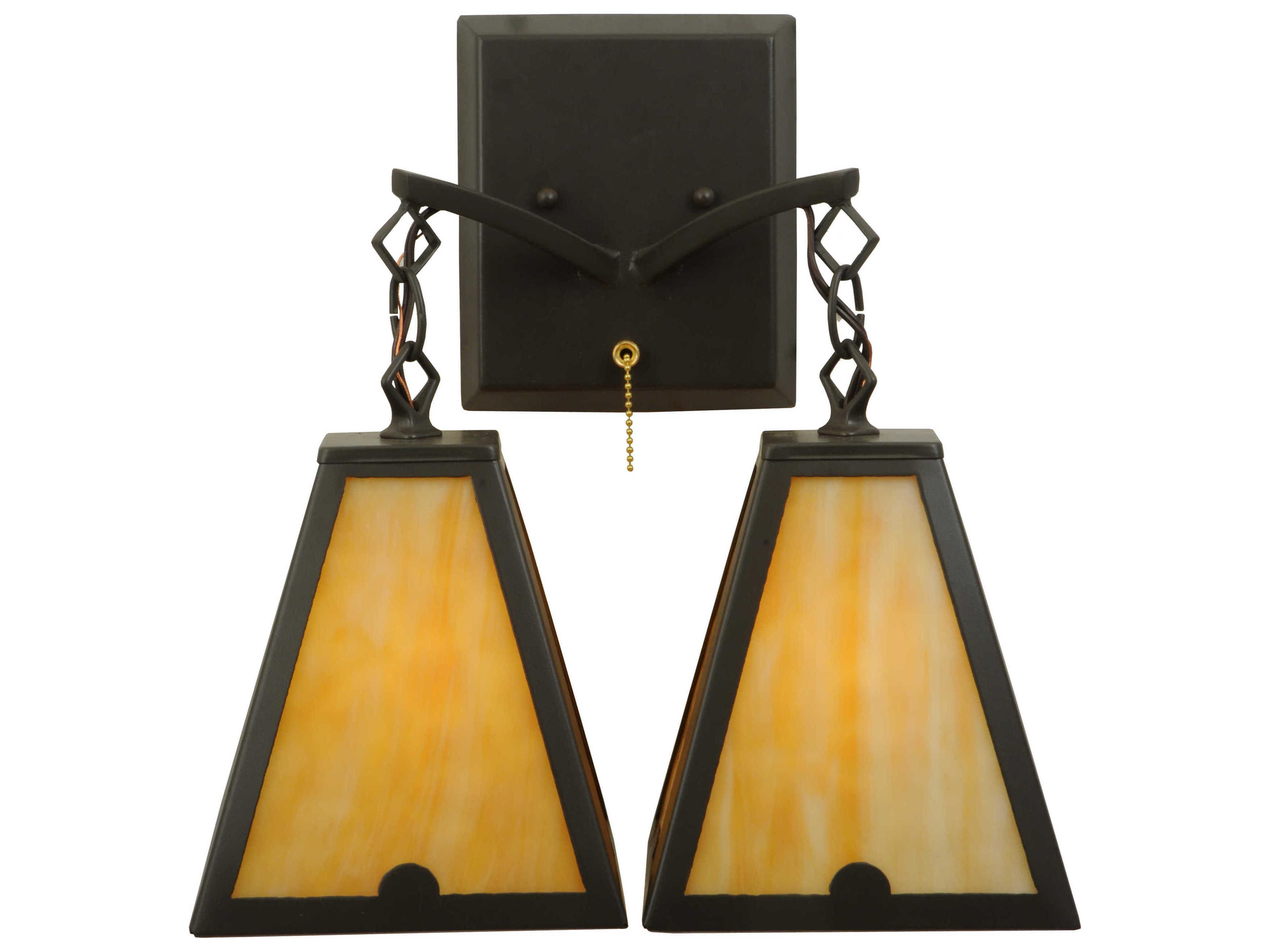 Mission 2-Light Bronze Wall Sconce