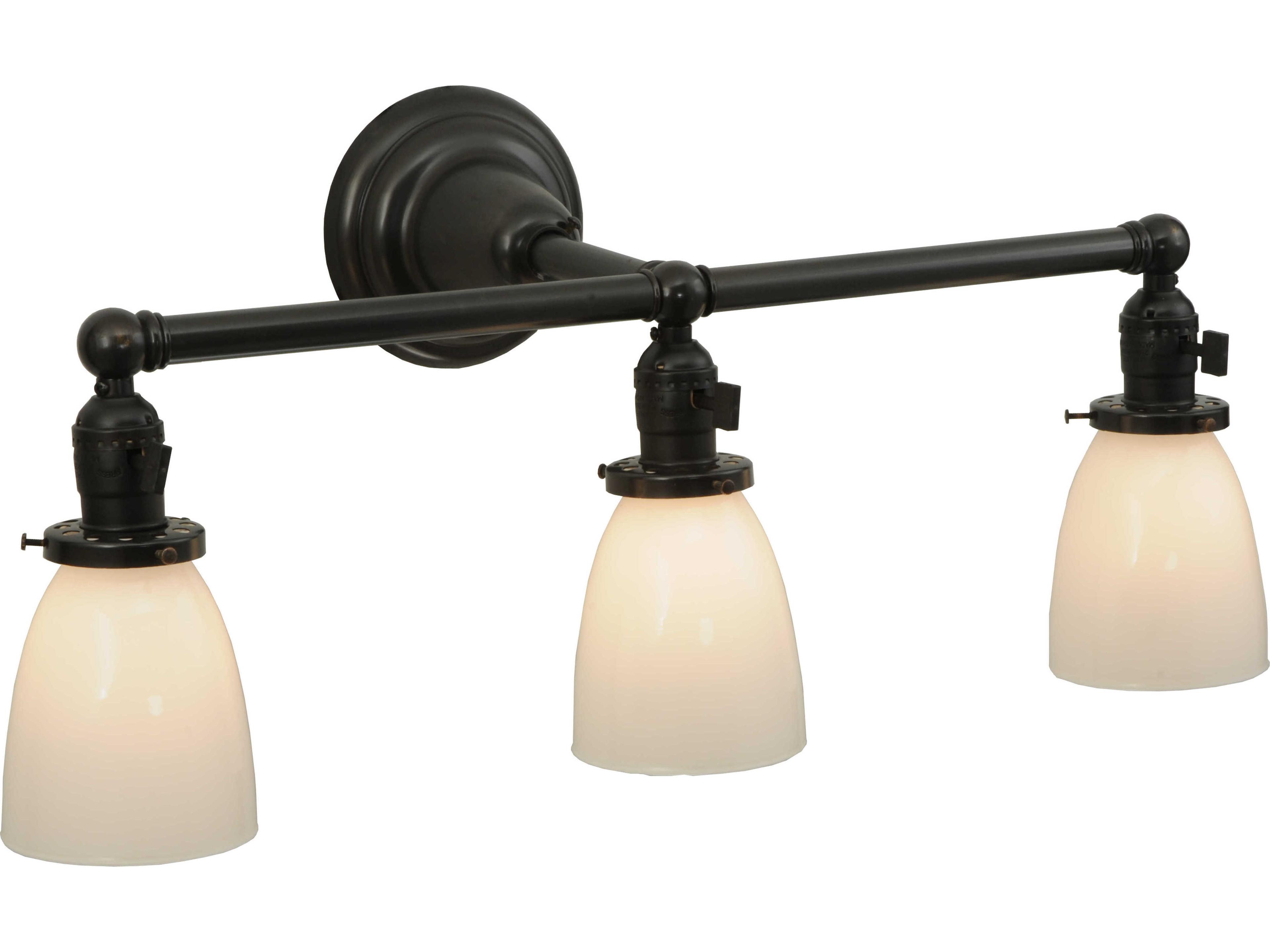 Mission 3-Light Brown Glass Vanity Light