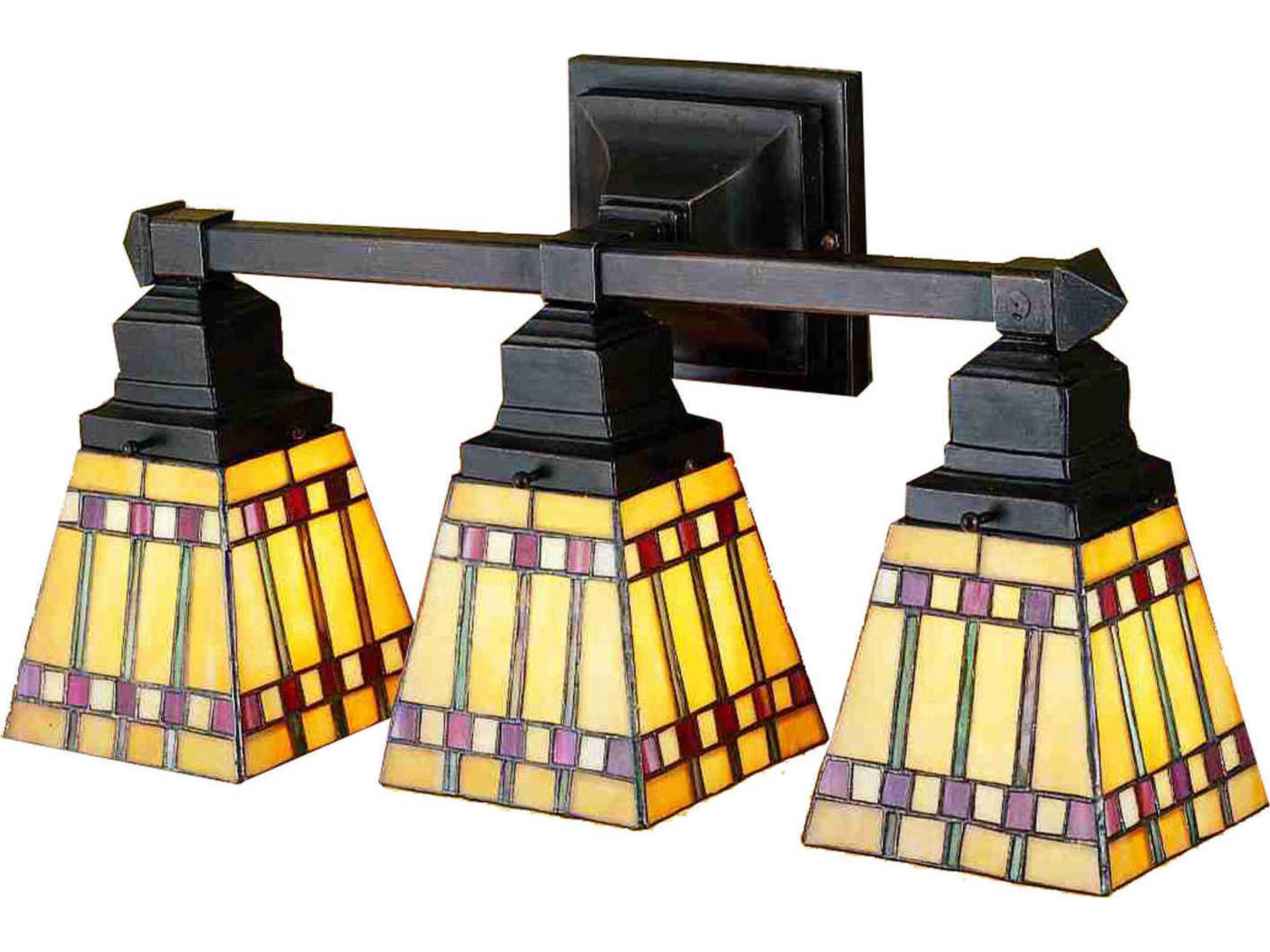 Prairie Corn 3-Light Brown Glass Wall Sconce