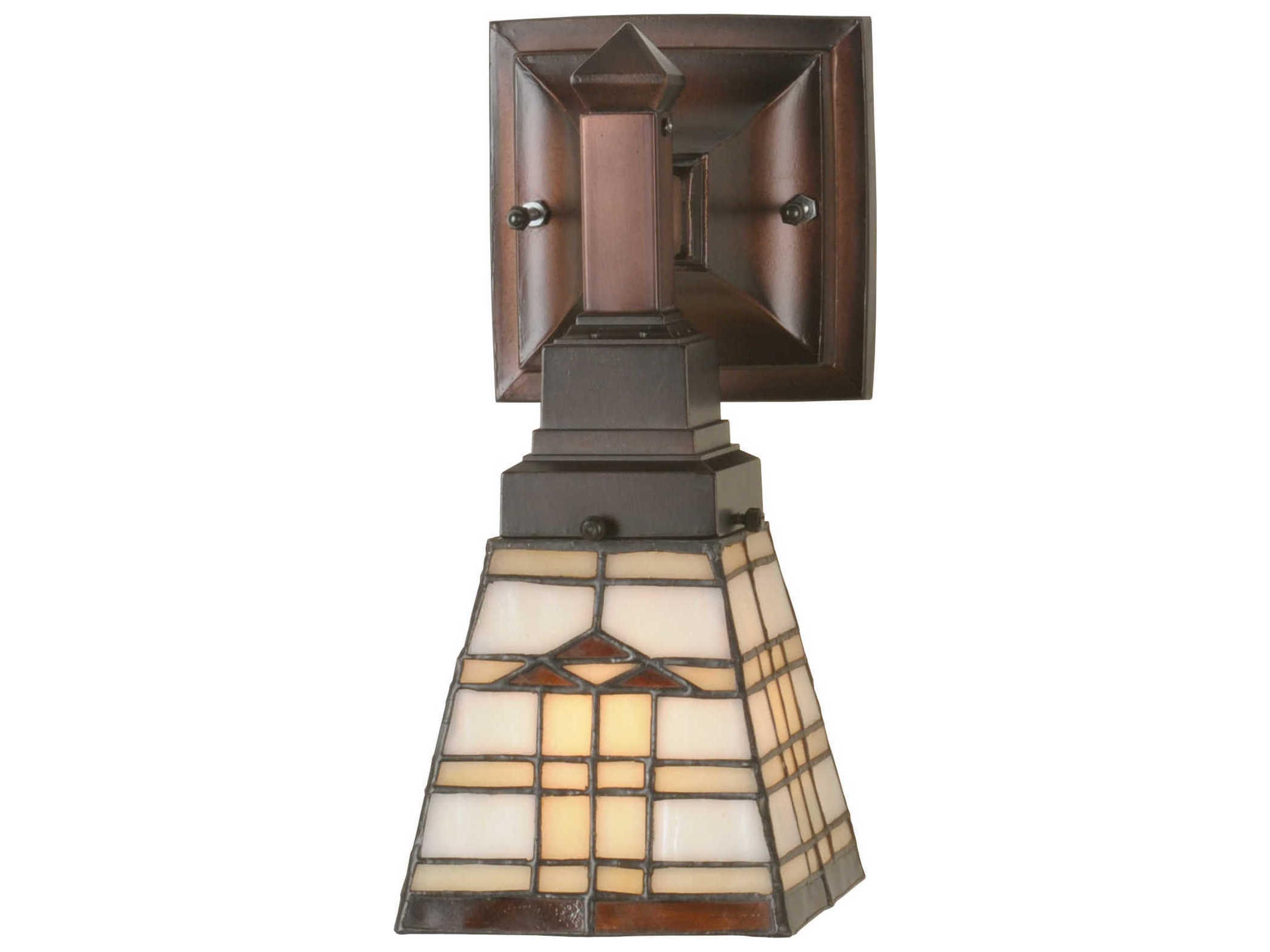 Arrowhead 1-Light Brown Tiffany Wall Sconce