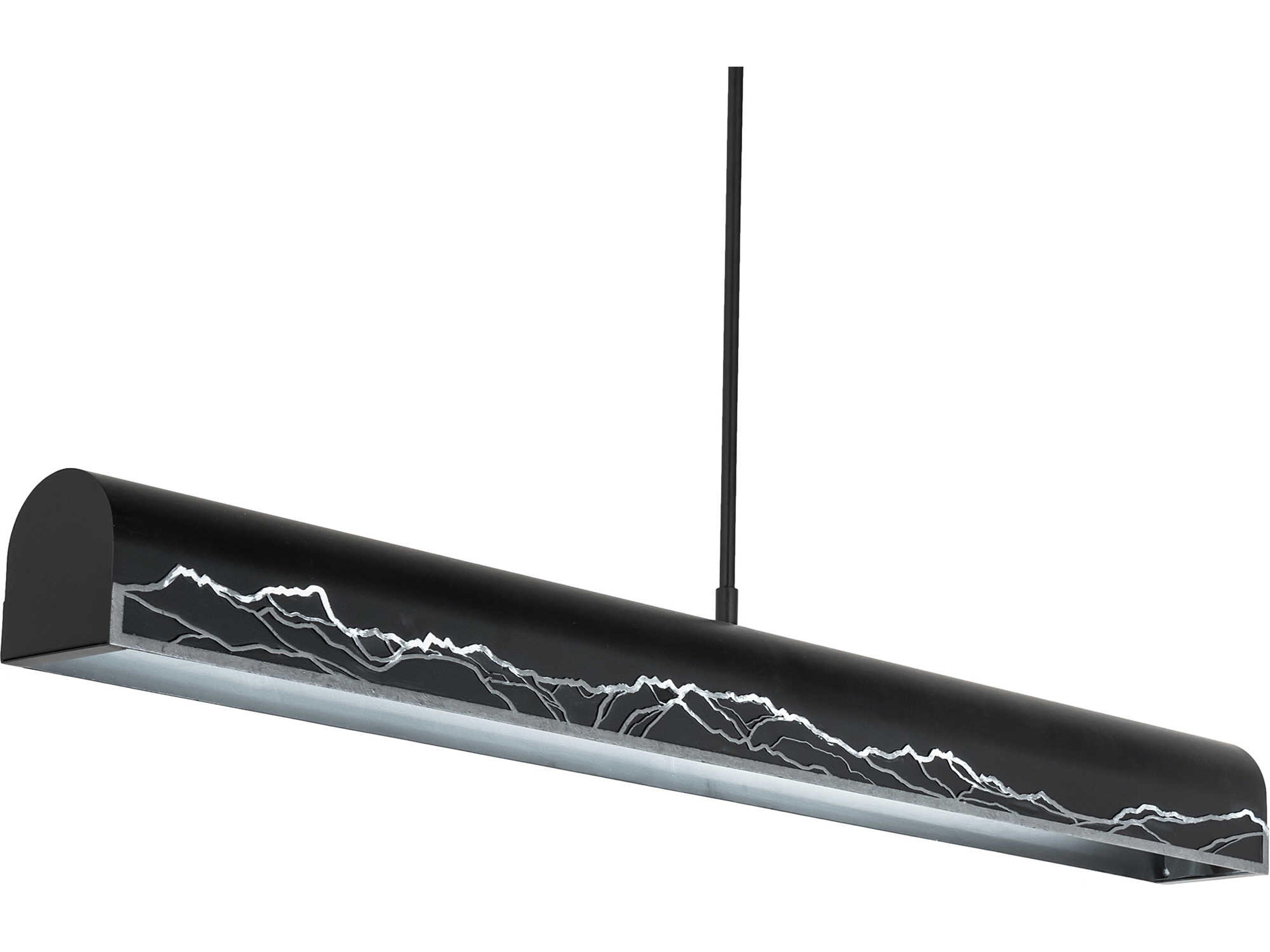 Mountains Black LED Linear Island Pendant
