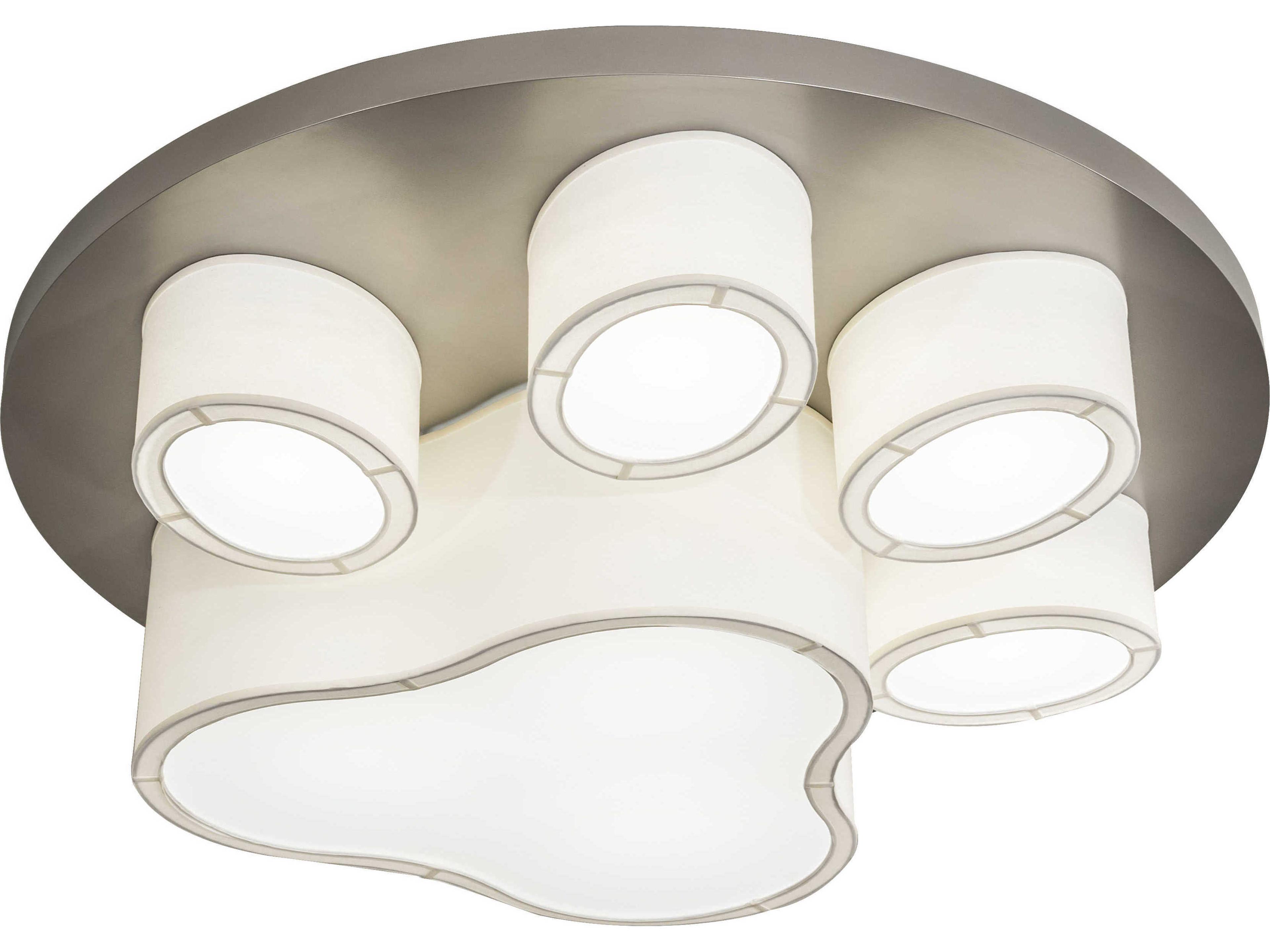 6-Light Nickel White LED Flush Mount