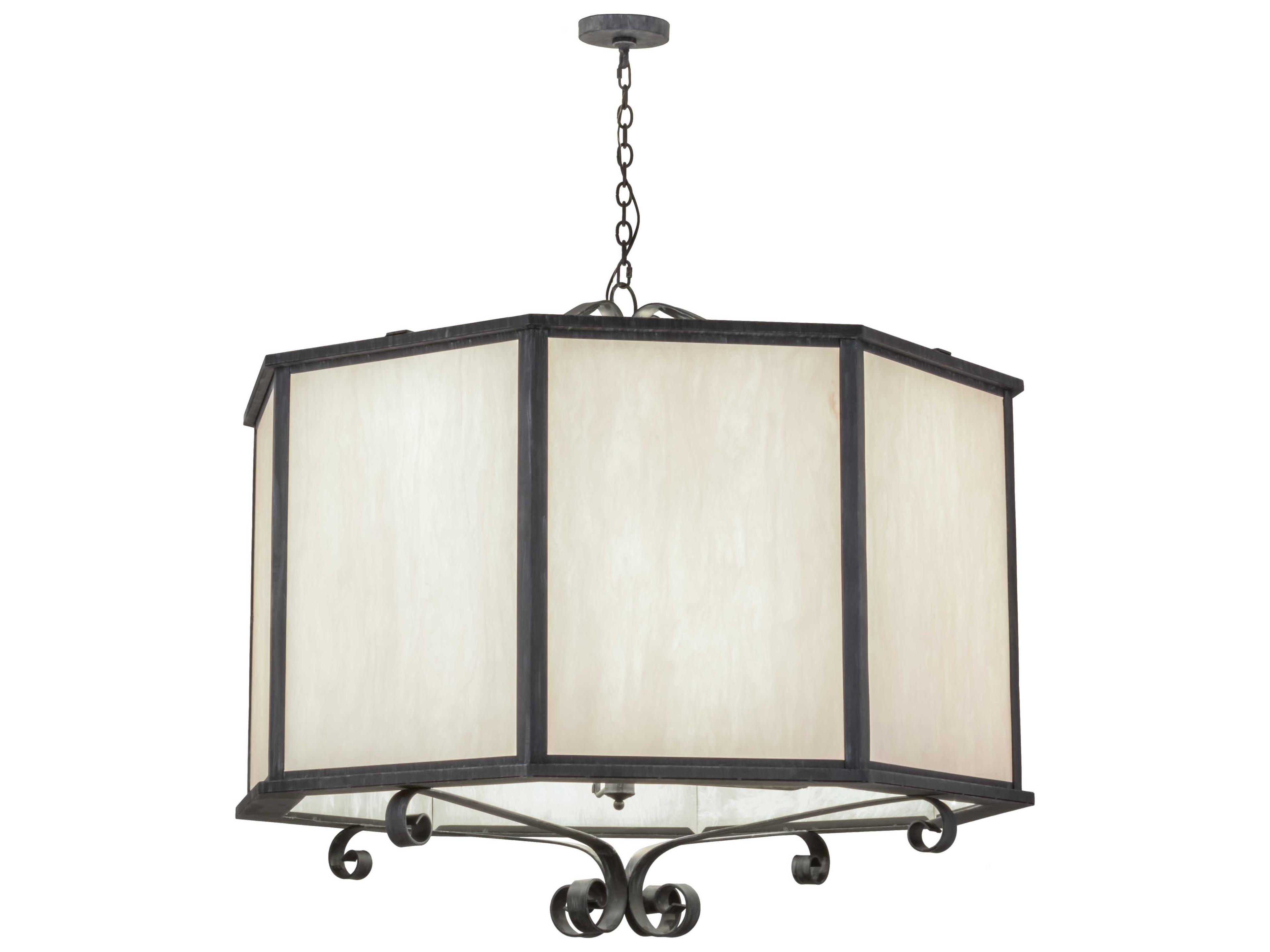 Musetta Antique Iron Gate Black Drum Pendant