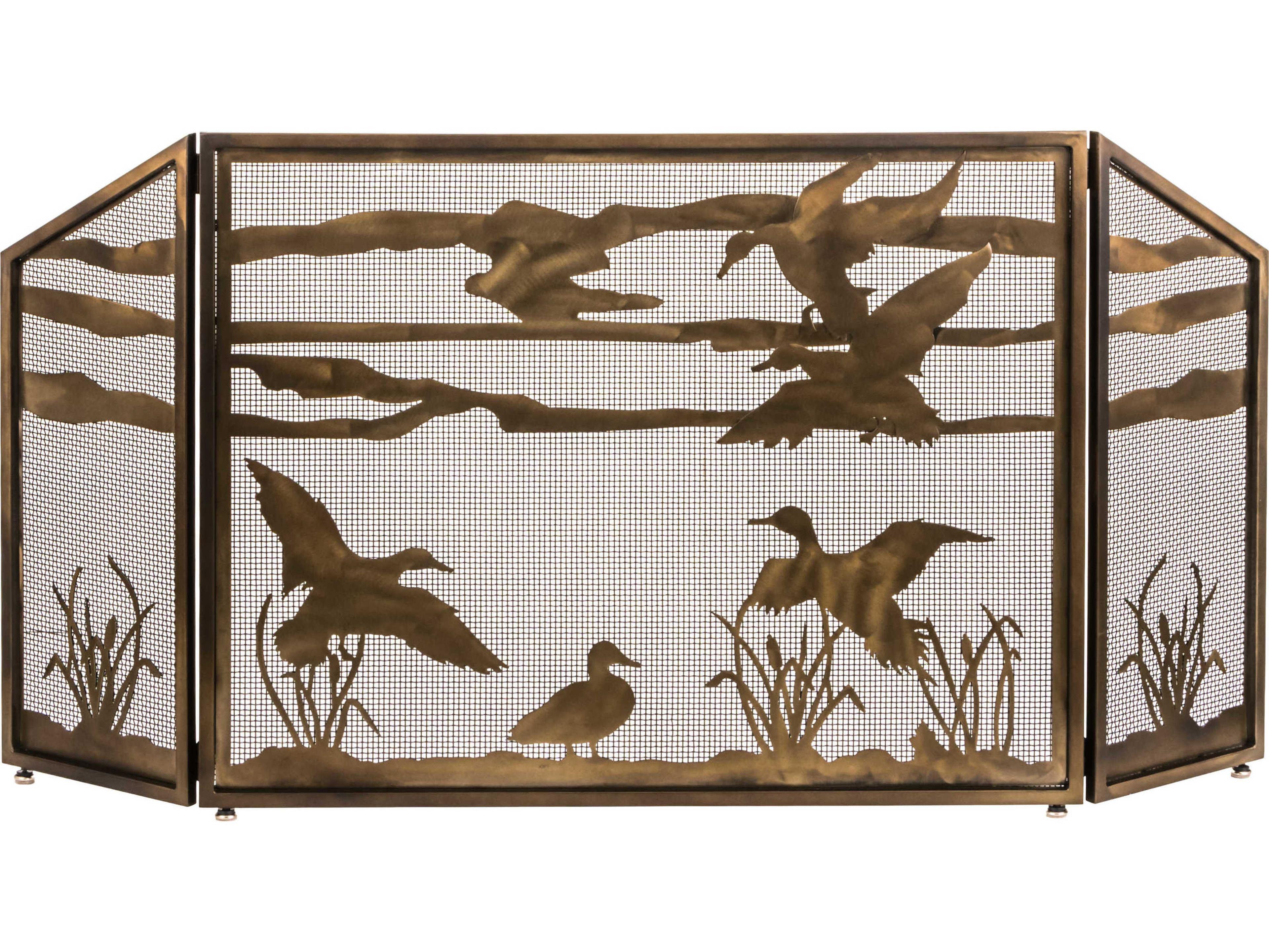 Ducks in Flight Fireplace Screen