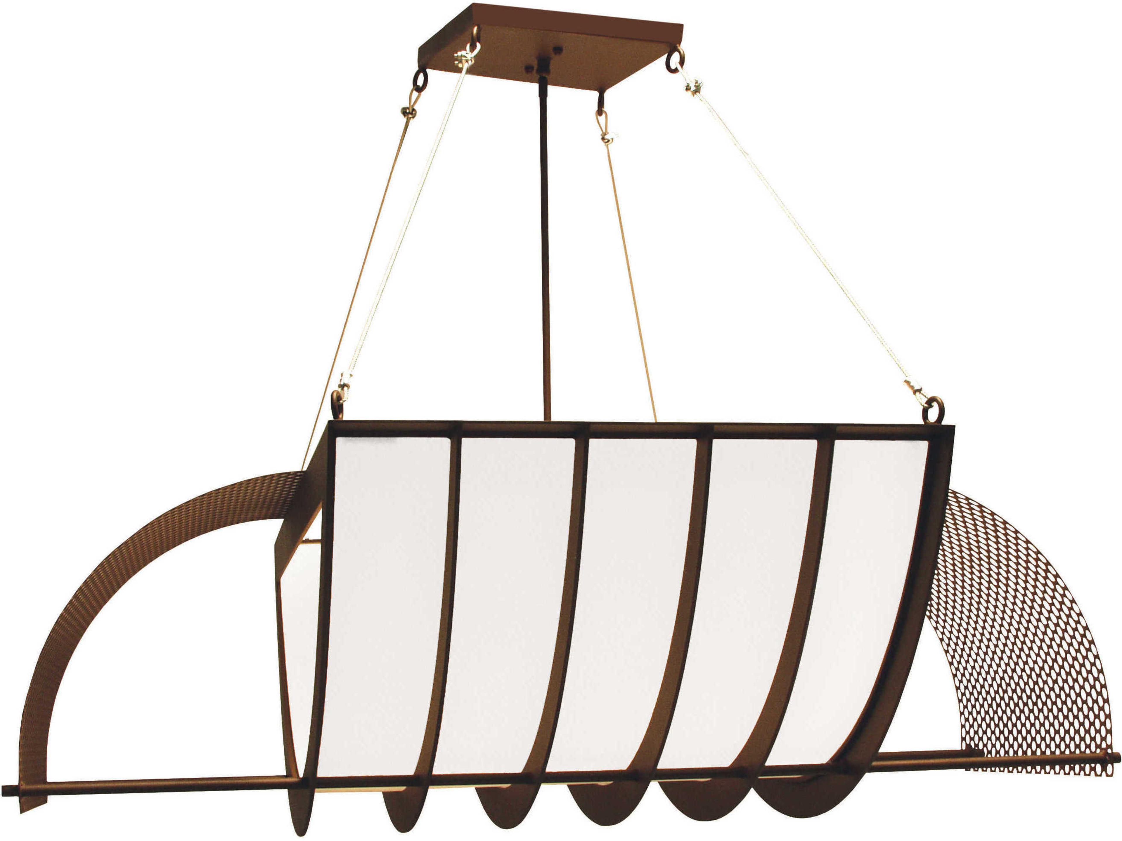 Nalda 4-Light White Brown Pendant