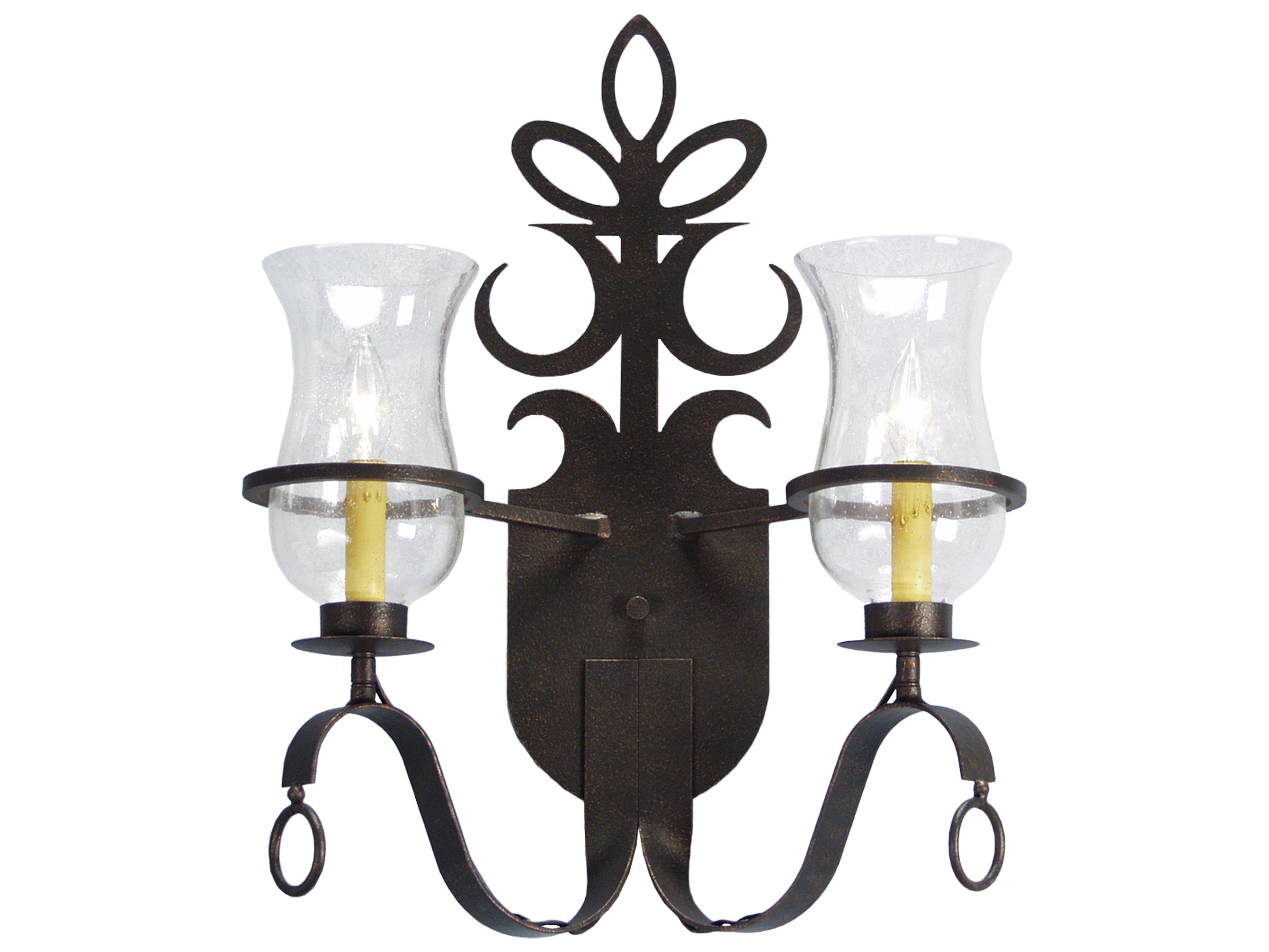 Narcissus 2-Light Black Glass Wall Sconce