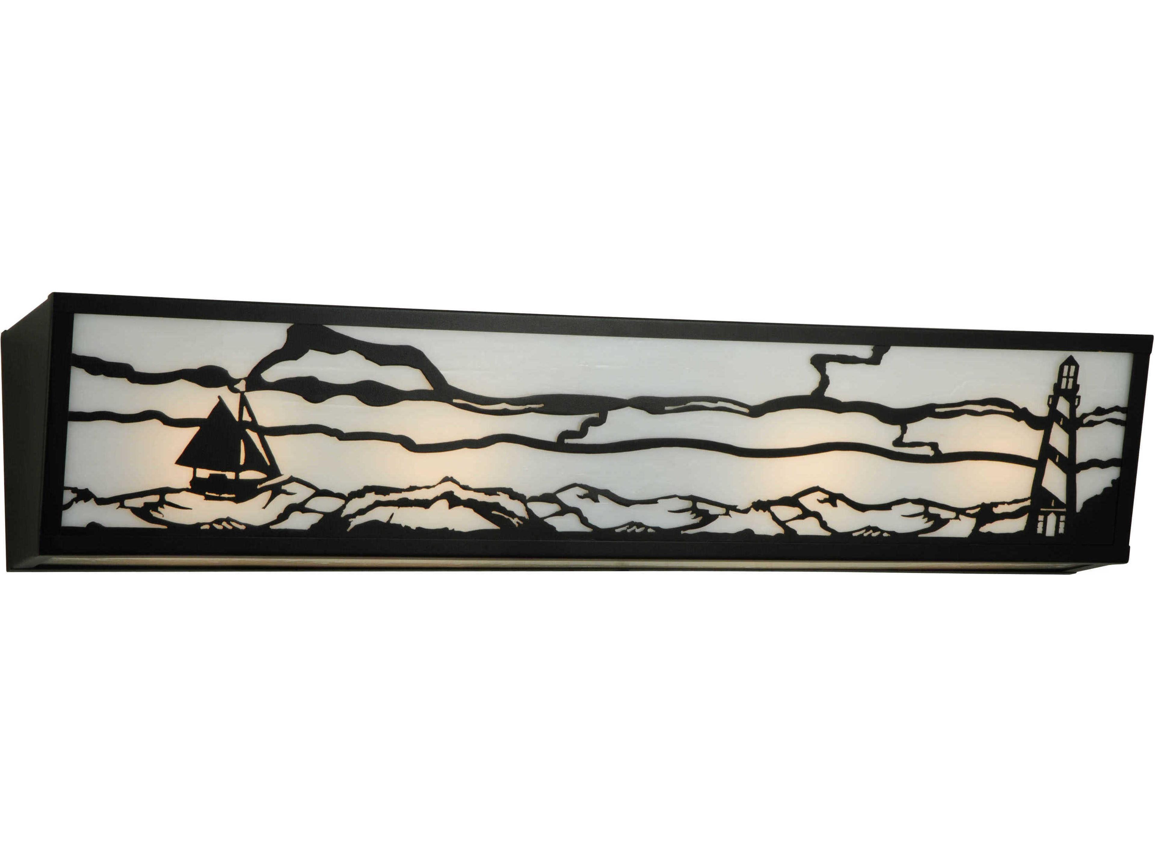 Lighthouse 4-Light Black Vanity Light