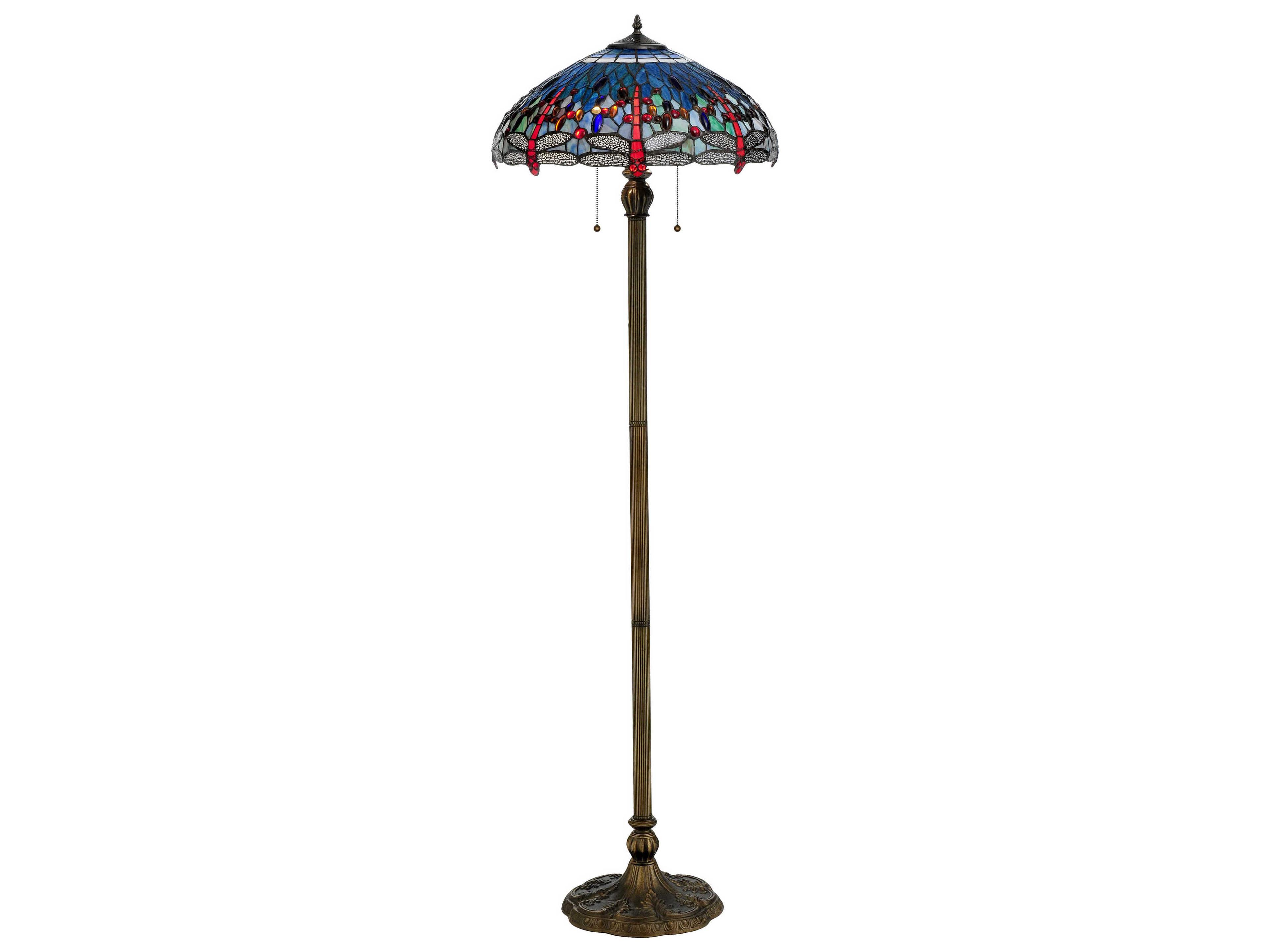 Hanginghead Dragonfly Bronze Tiffany Floor Lamp