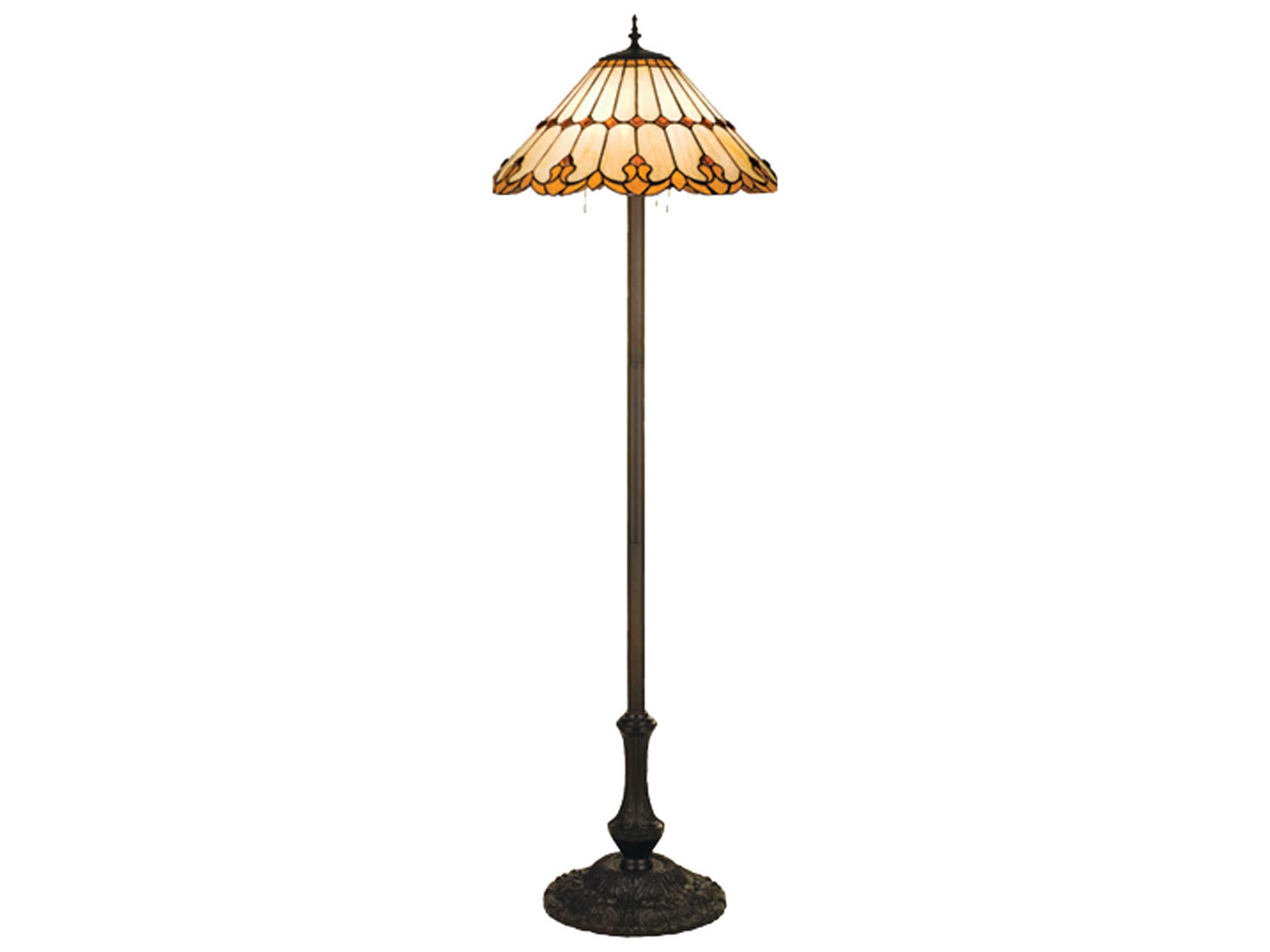Nouveau Cone Beige Bronze Tiffany Floor Lamp