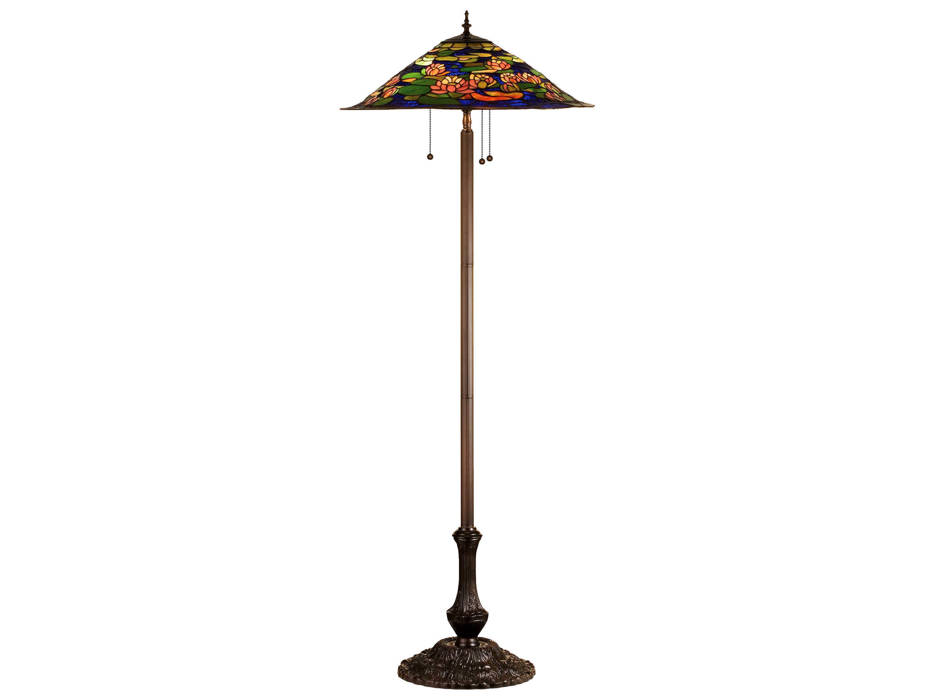 Pond Lily Bronze Tiffany Floor Lamp