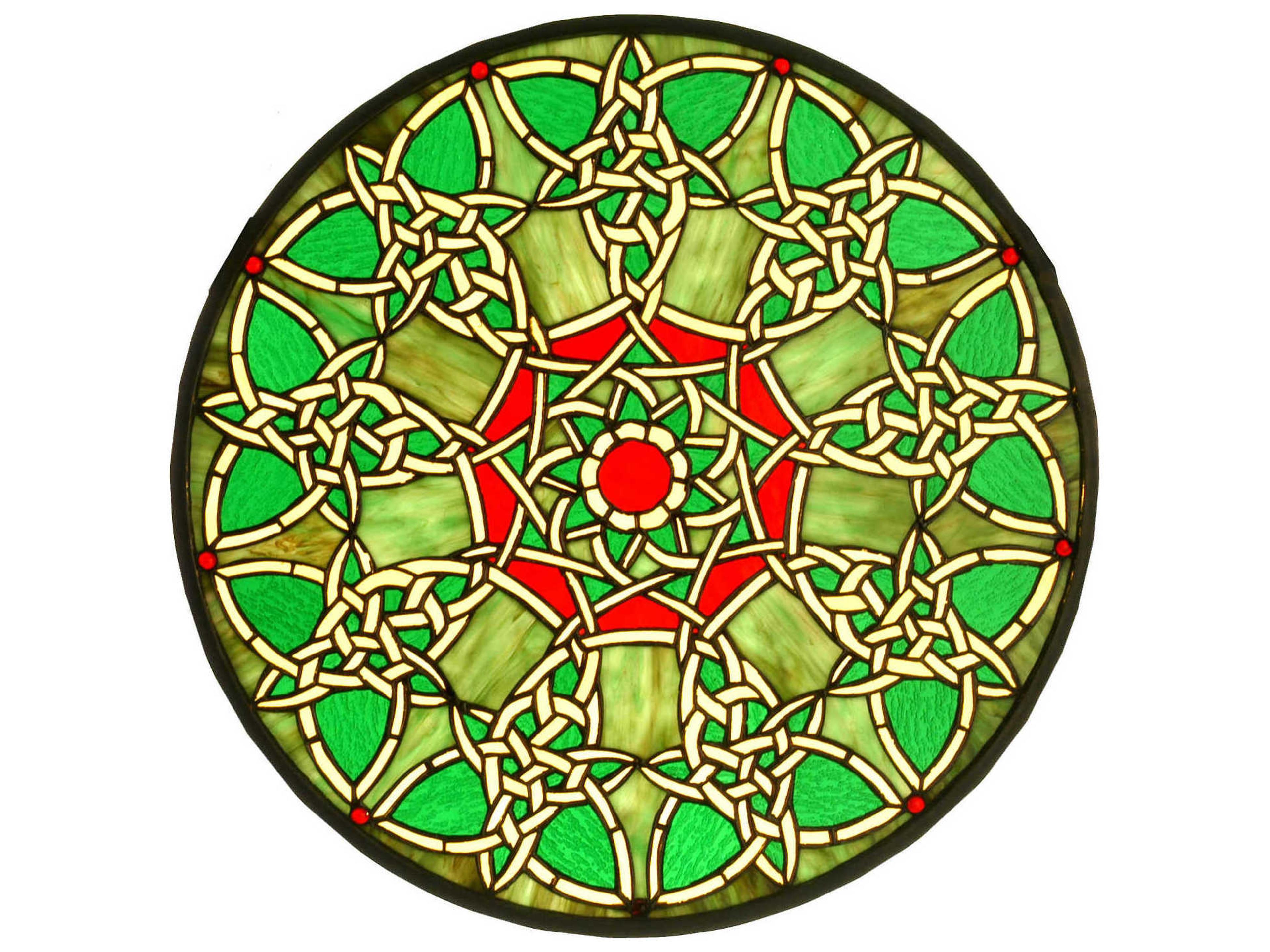 Knotwork Trance Medallion Stained Glass Window
