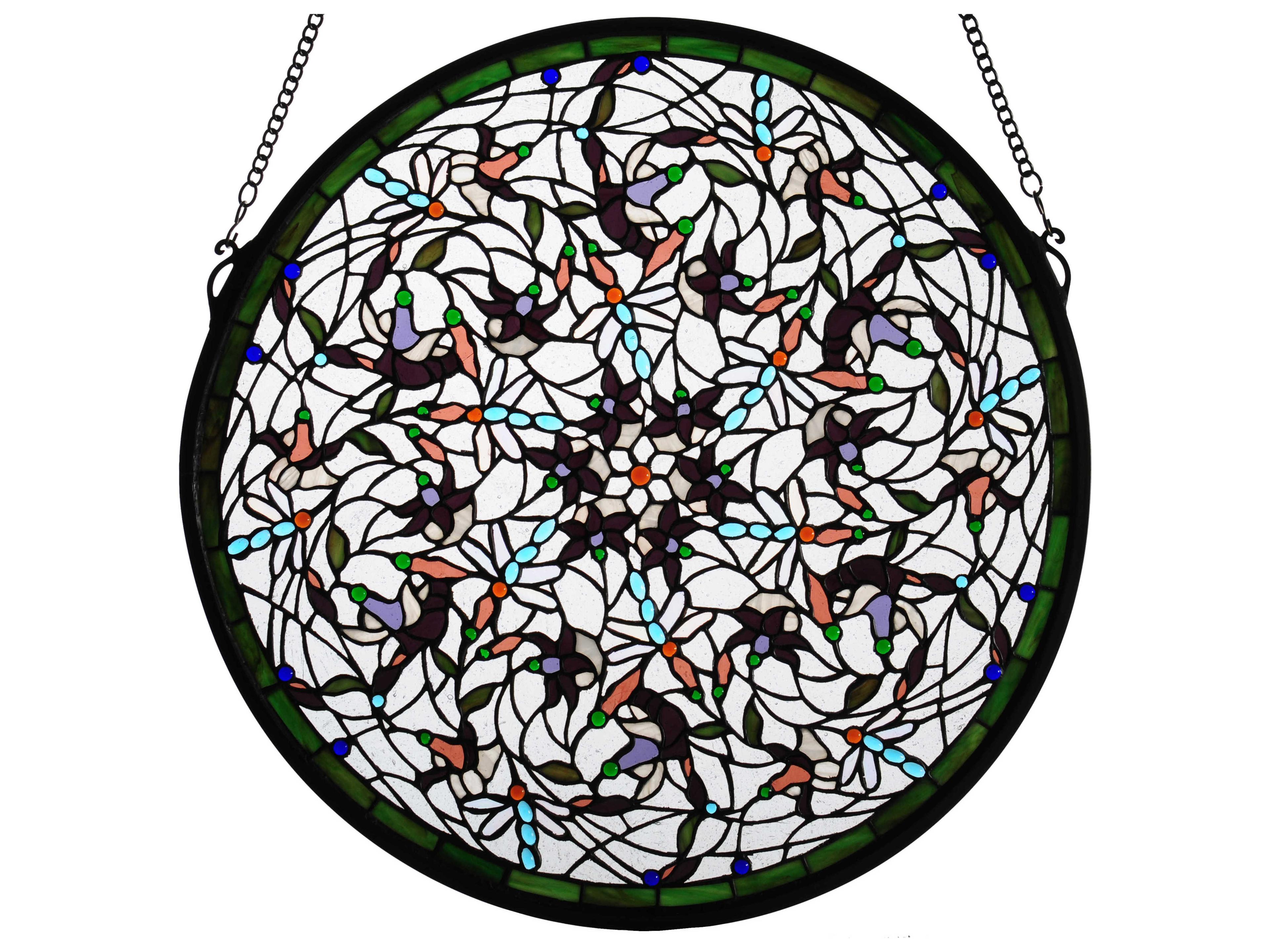 Dragonfly Swirl Medallion Window