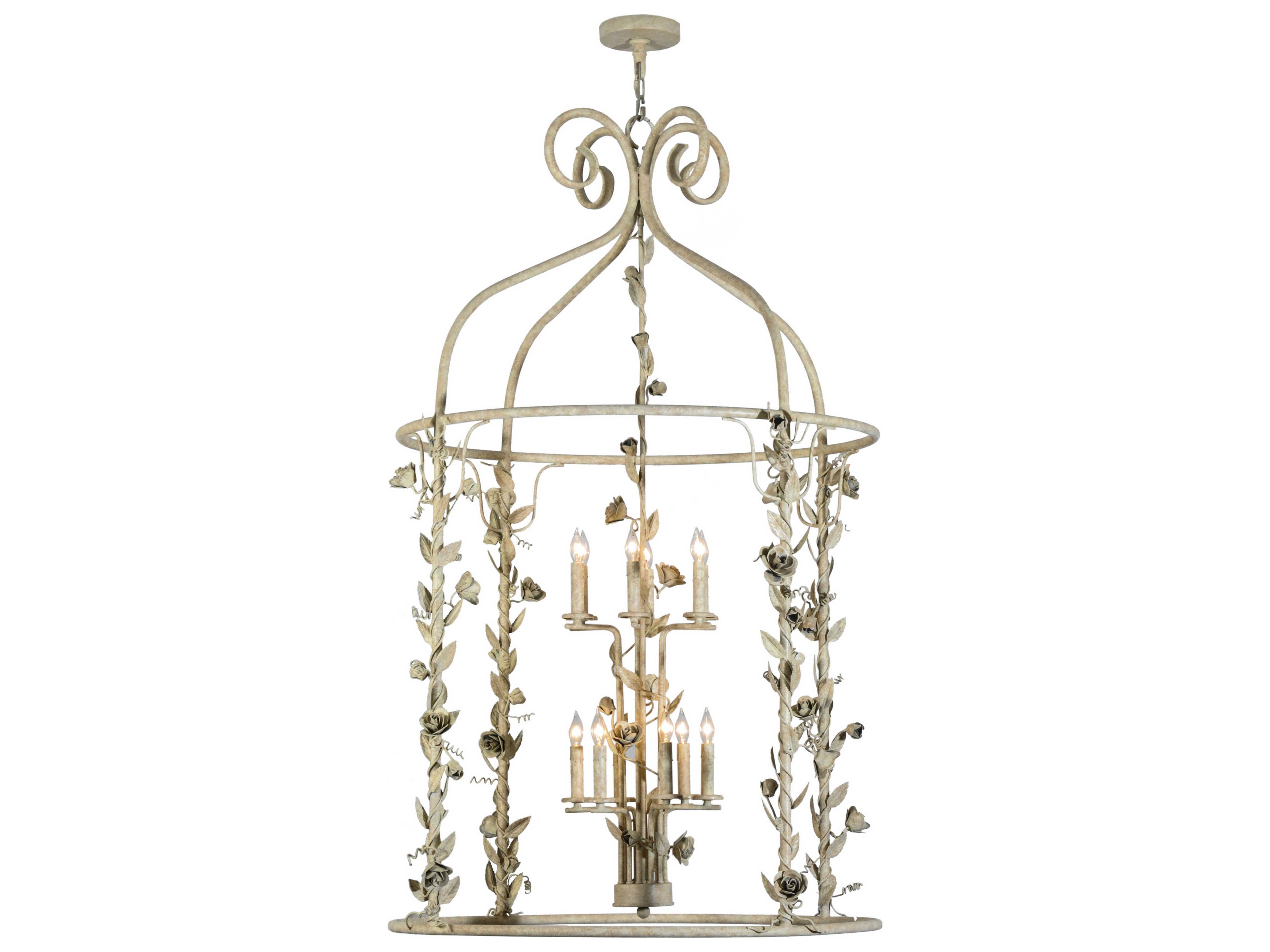 Nouveau 12-Light Brass Tiered Pendant