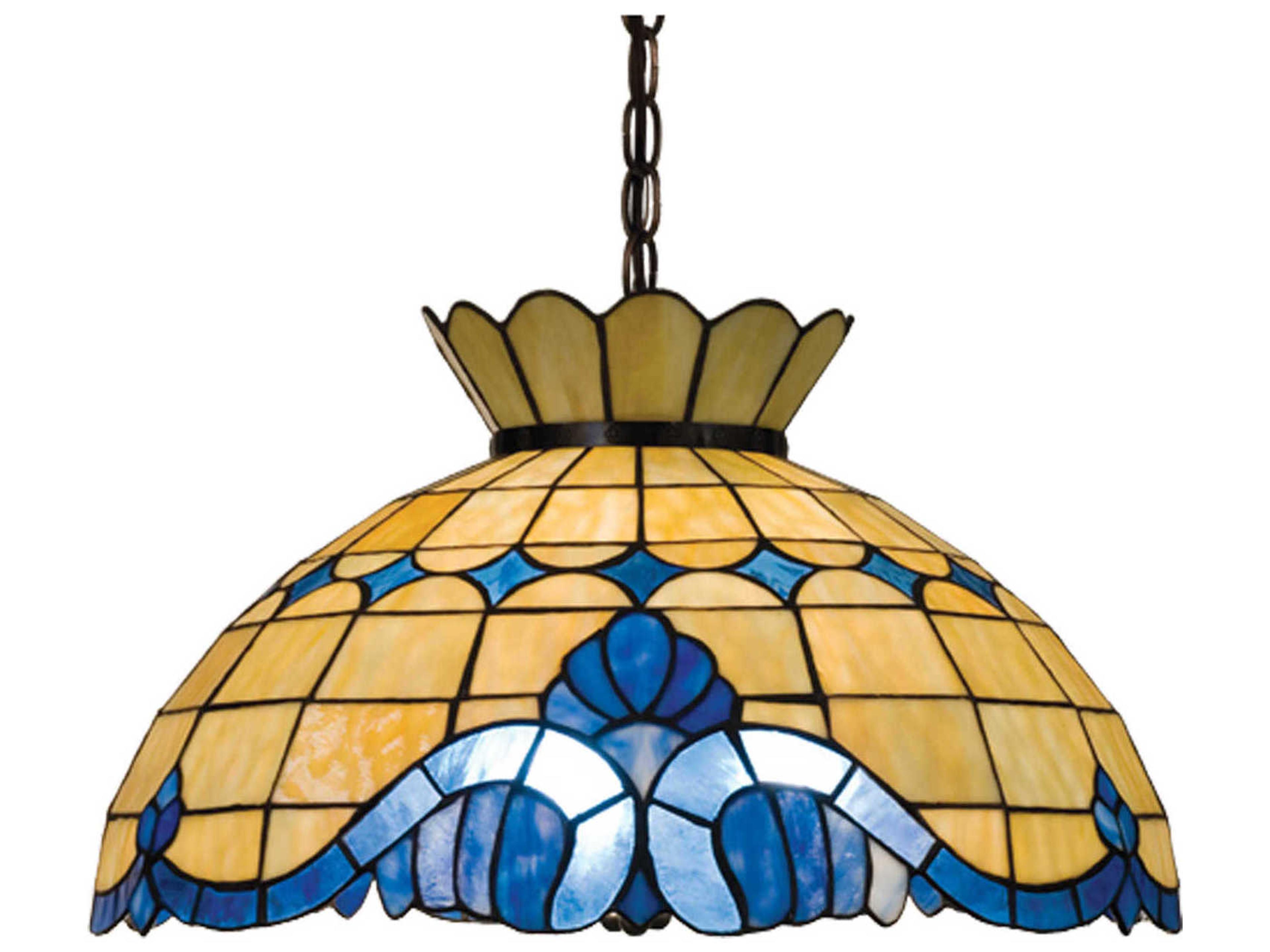 Baroque 3-Light Brown Tiffany Pendant