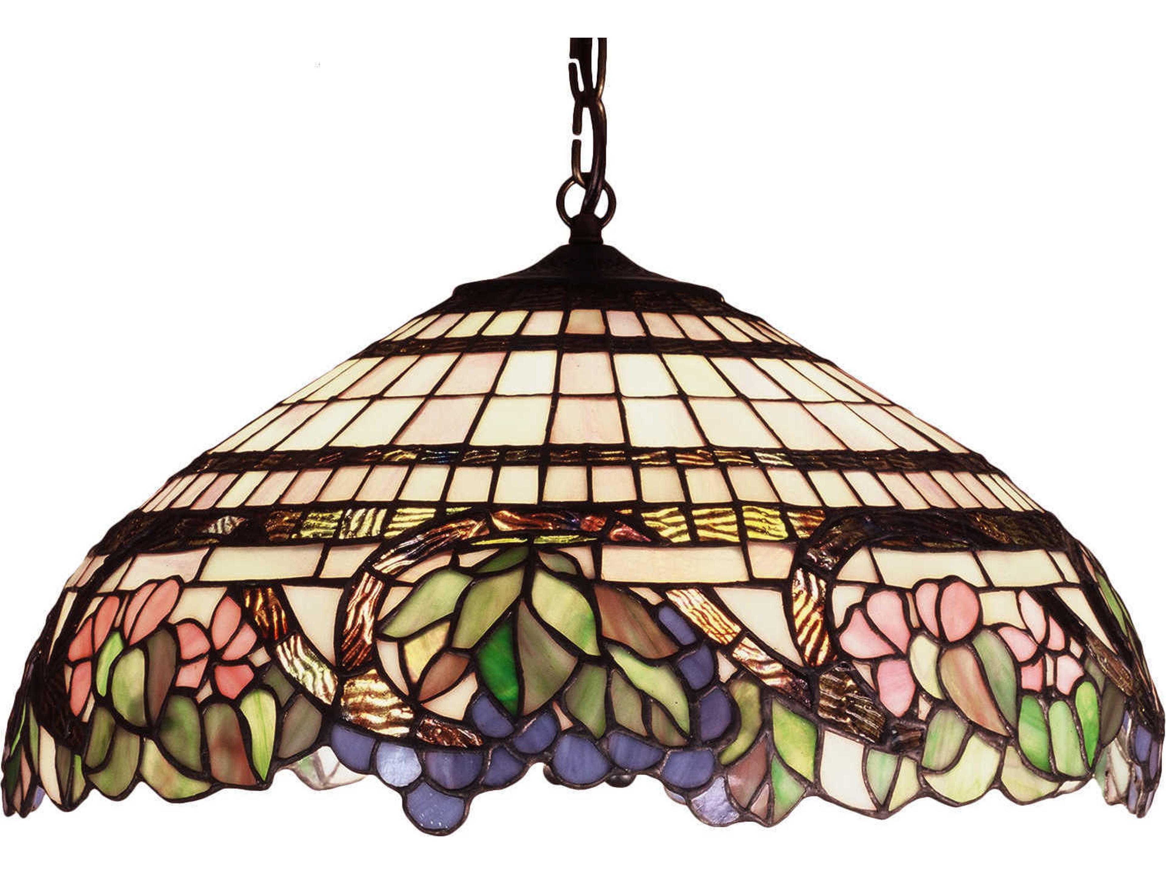 Handel Grapevine 3-Light Bronze Tiffany Pendant