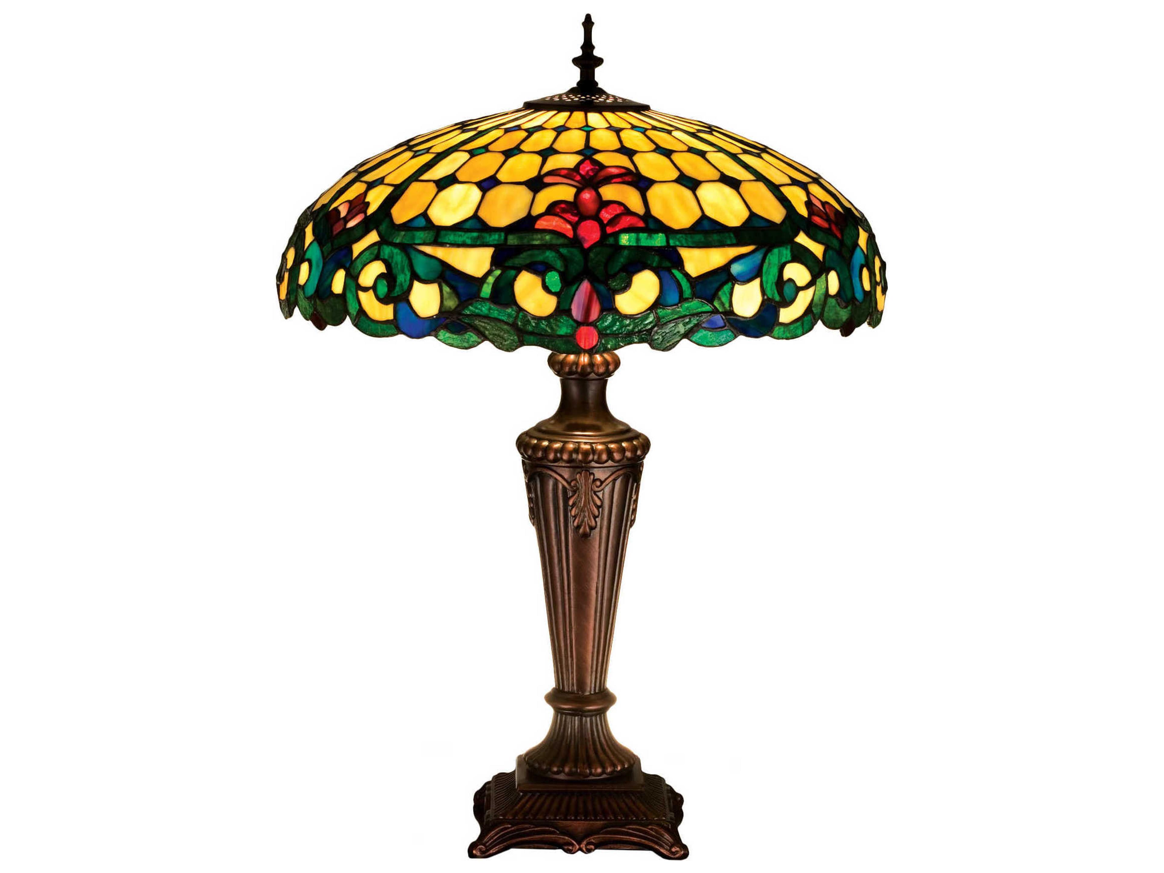 Duffner & Kimberly Colonial Red Tiffany Table Lamp