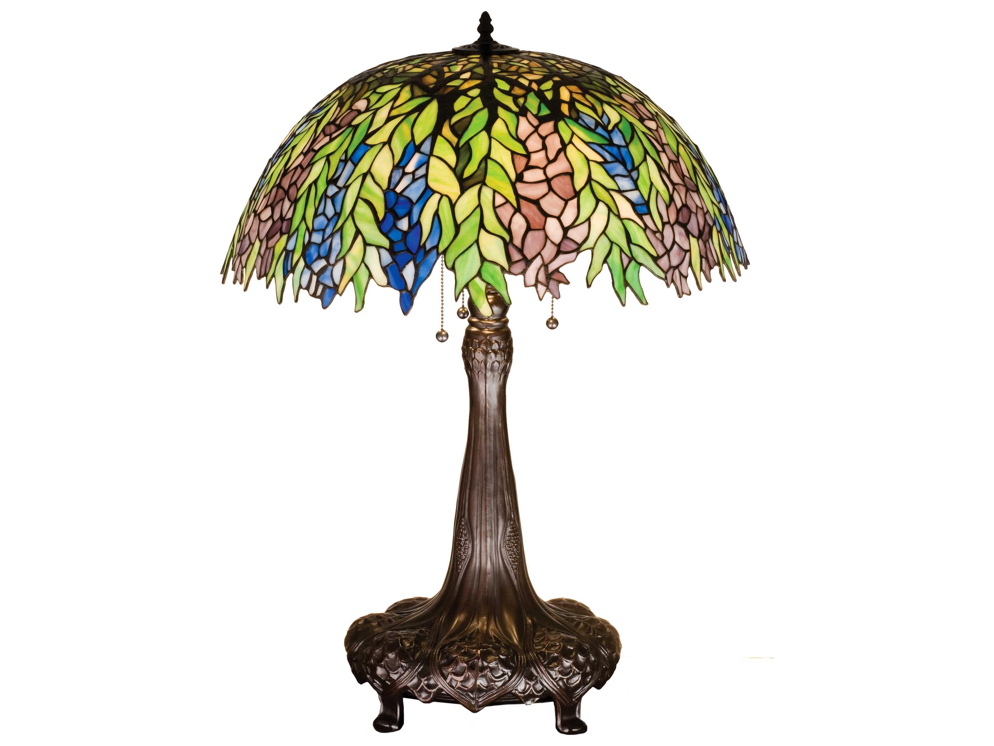 Honey Locust Bronze Tiffany Table Lamp