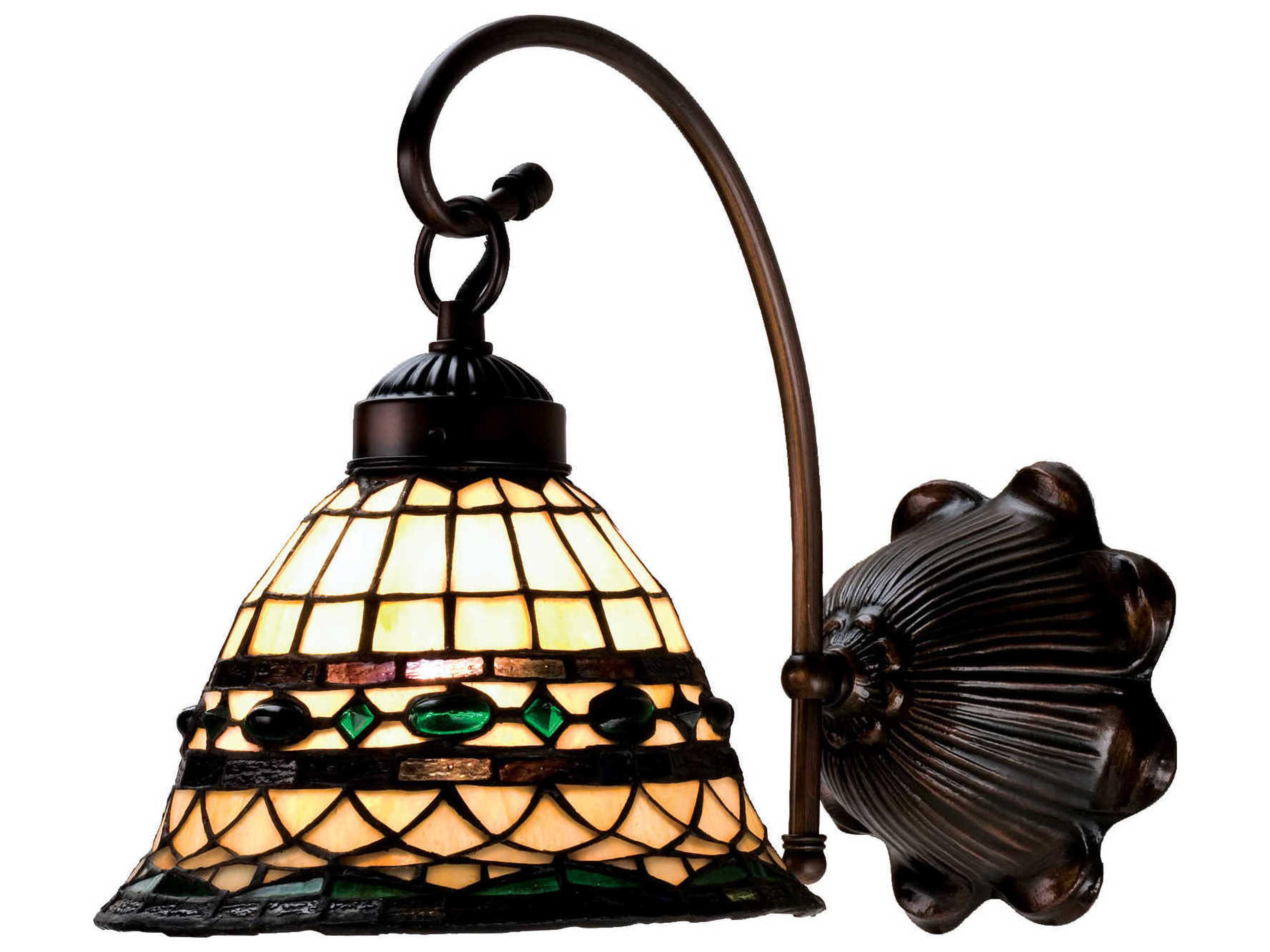 Nouveau 1-Light Bronze Tiffany Wall Sconce