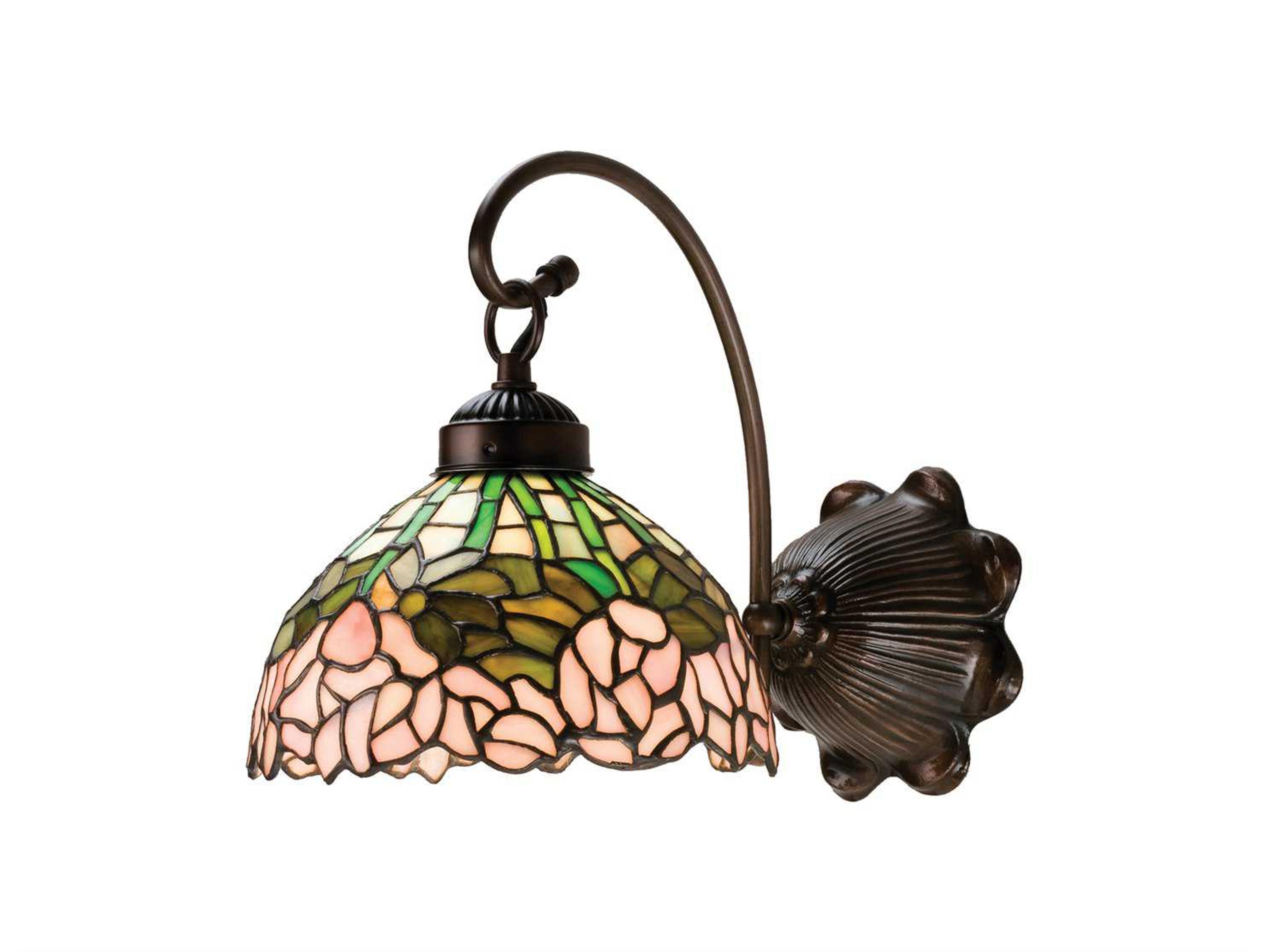Nouveau 1-Light Bronze Tiffany Wall Sconce