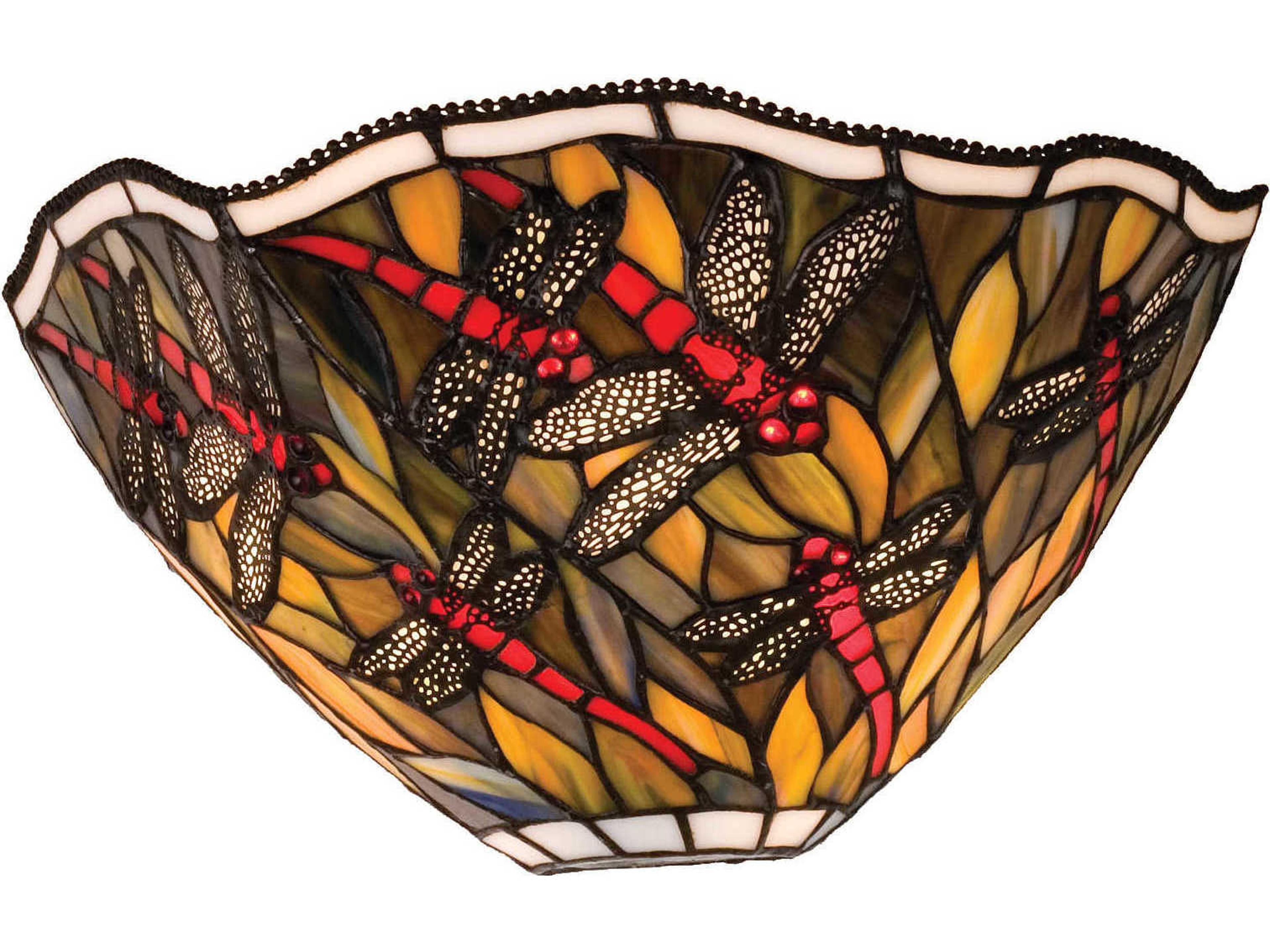 Nouveau 2-Light White Tiffany Wall Sconce