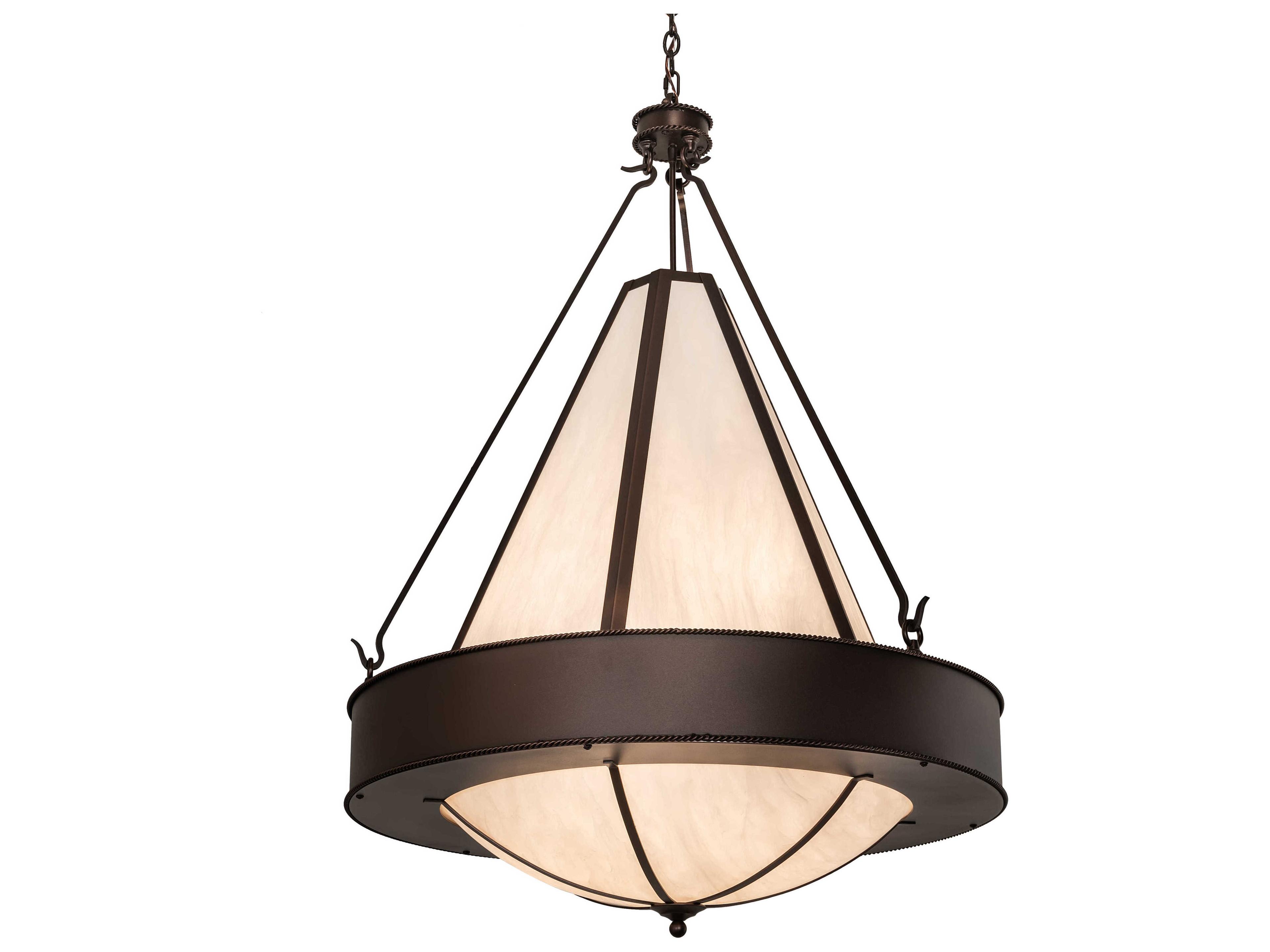 Obsidian 6-Light Mahogany Bronze White Pendant