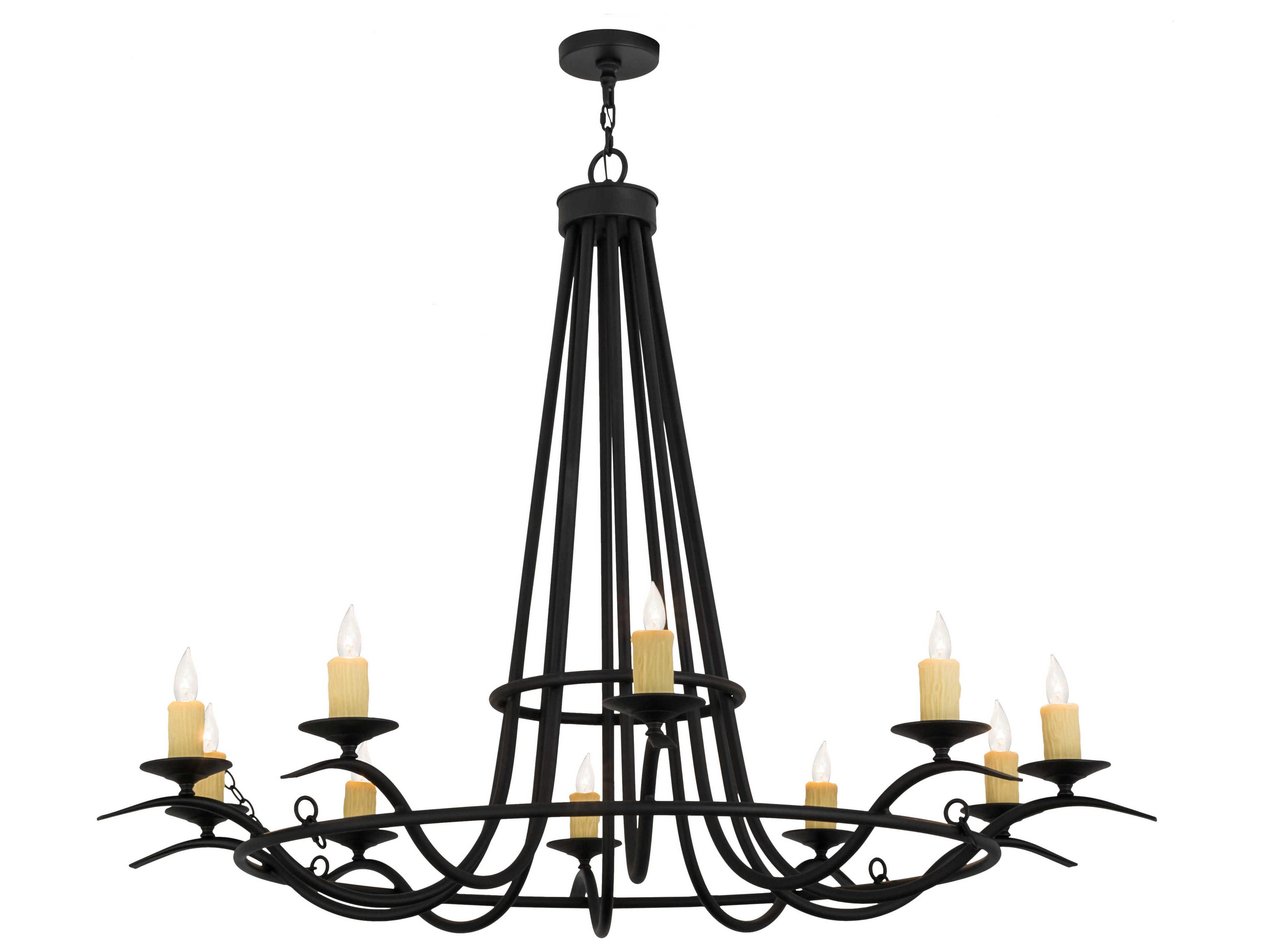 Octavia 10-Light Black Candelabra Chandelier
