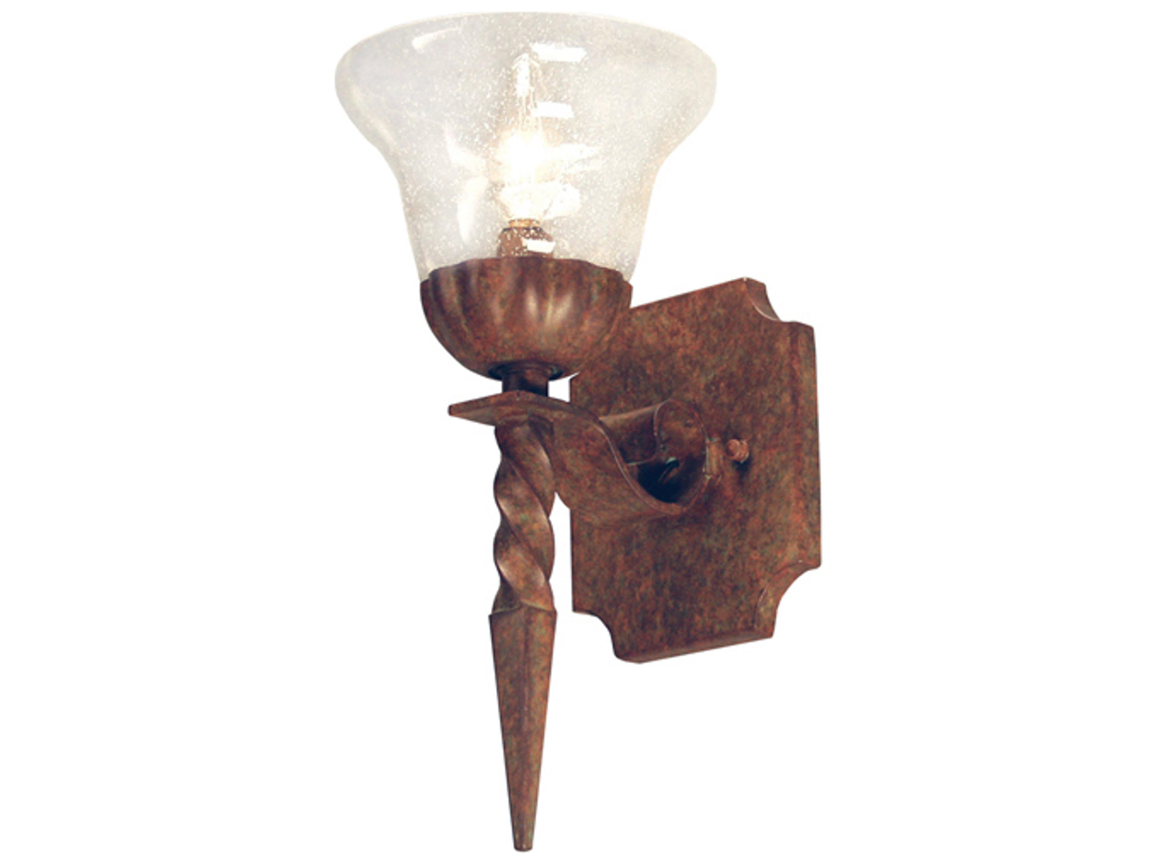 Odessa 1-Light Rust Brown Glass Wall Sconce