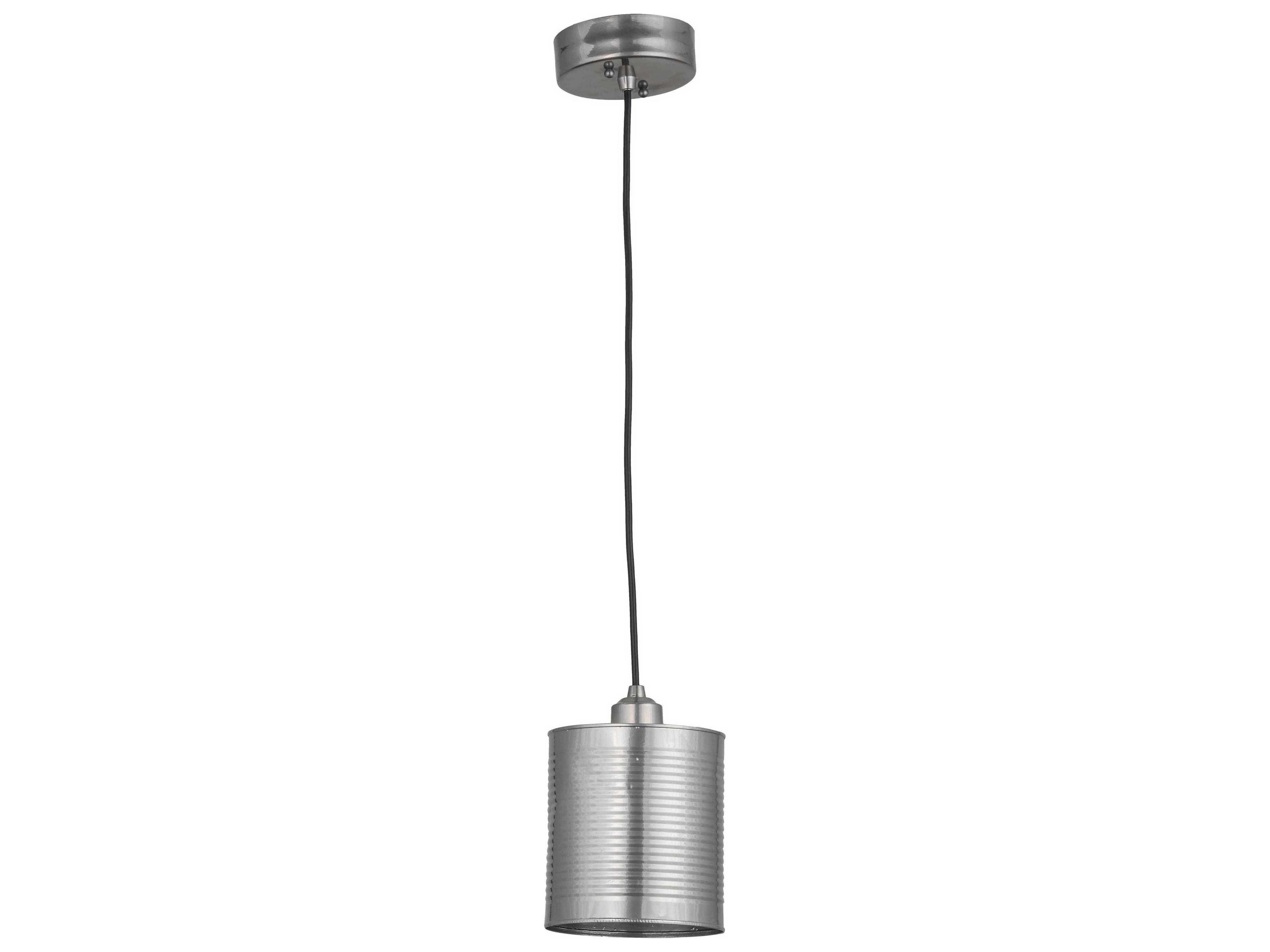 1-Light Chrome Drum Mini Pendant