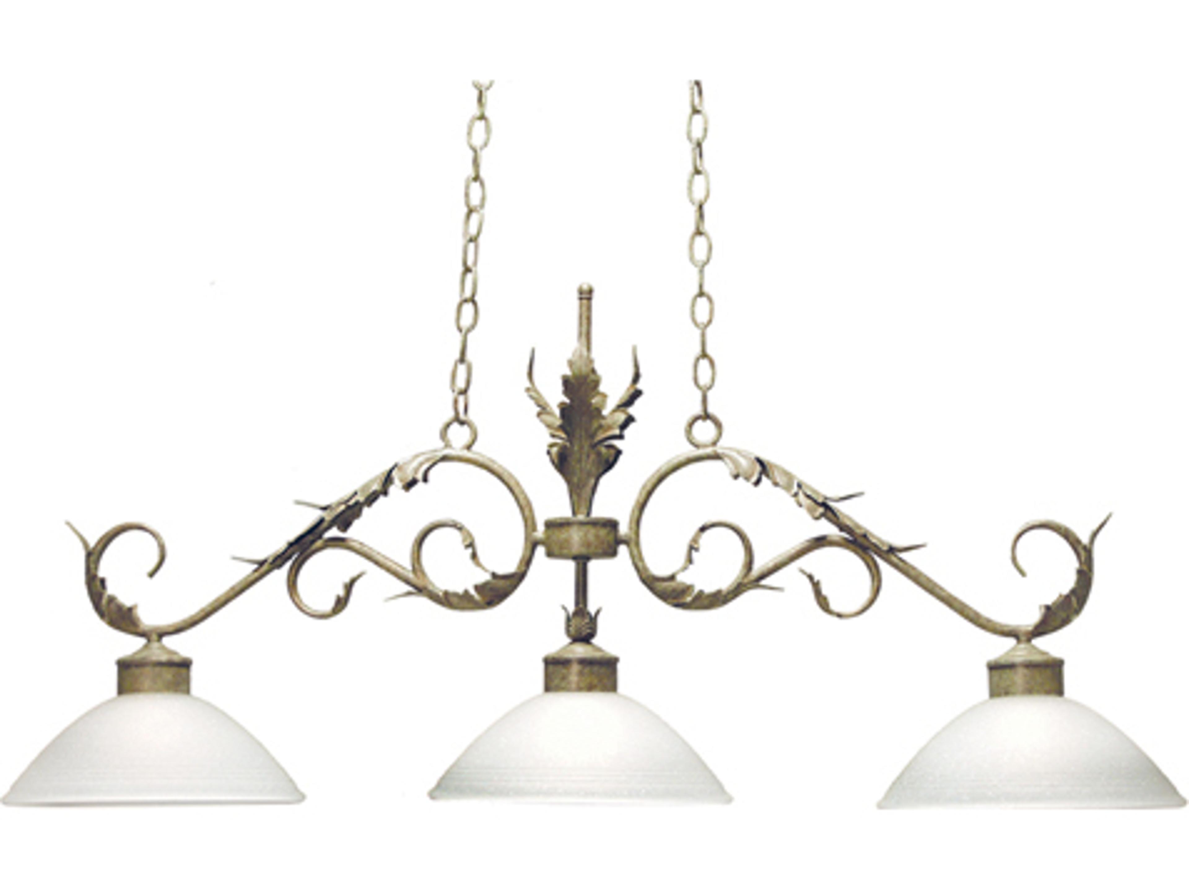 Orleans 3-Light White Glass Bowl Island Pendant