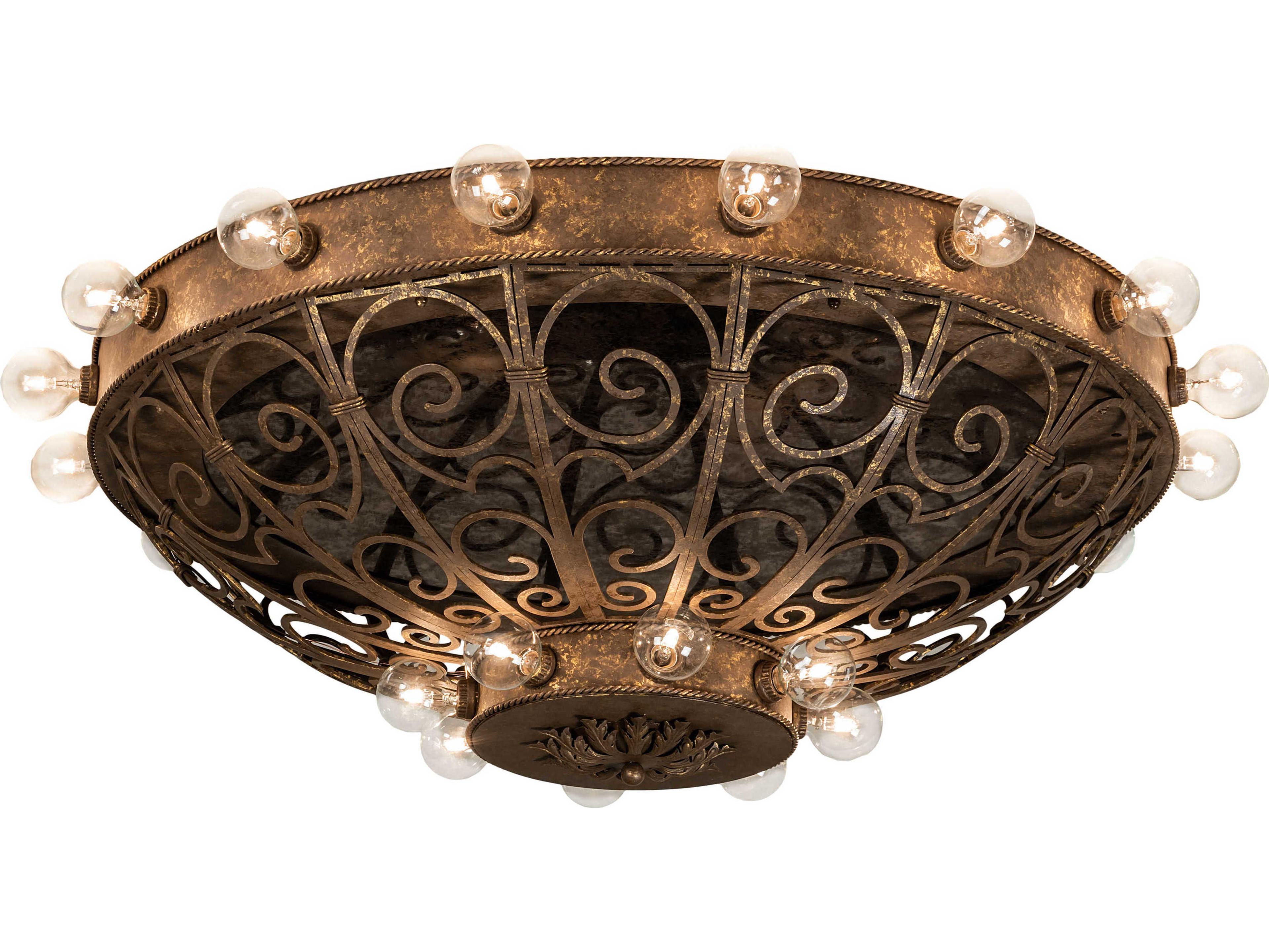 Osteria 24-Light Chocolate Gold Brown Flush Mount