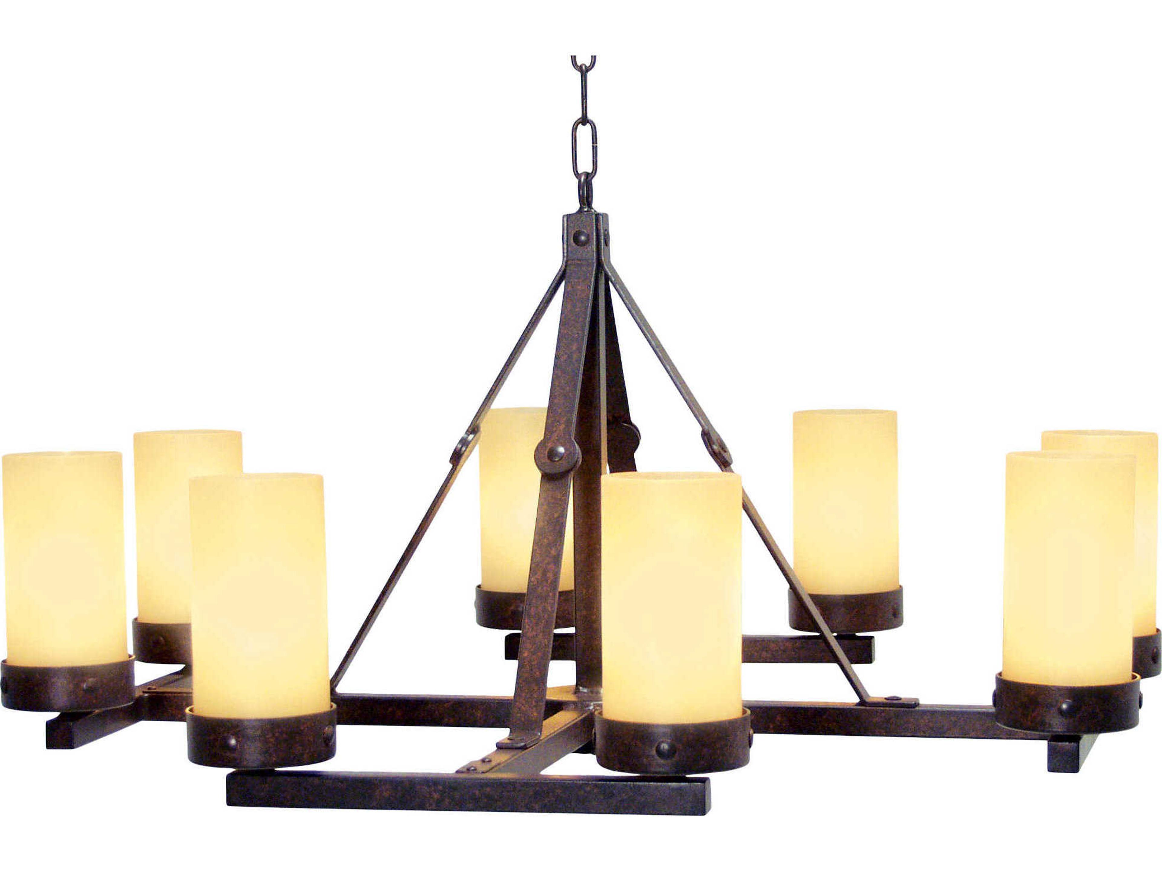 Parker 8-Light Rusty Nail Brown Cylinder Chandelier