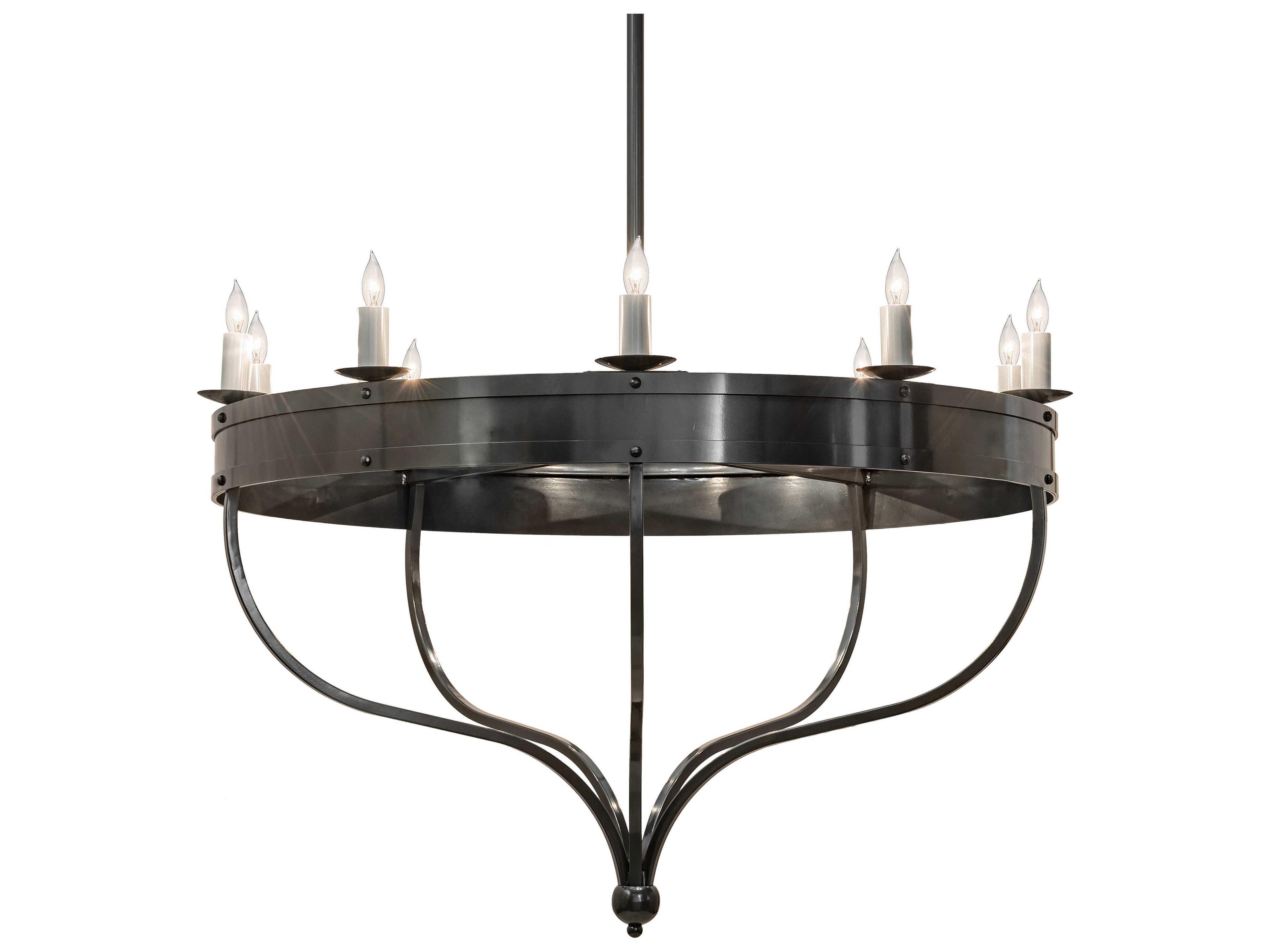 Parnella 10-Light Black White Candelabra Chandelier