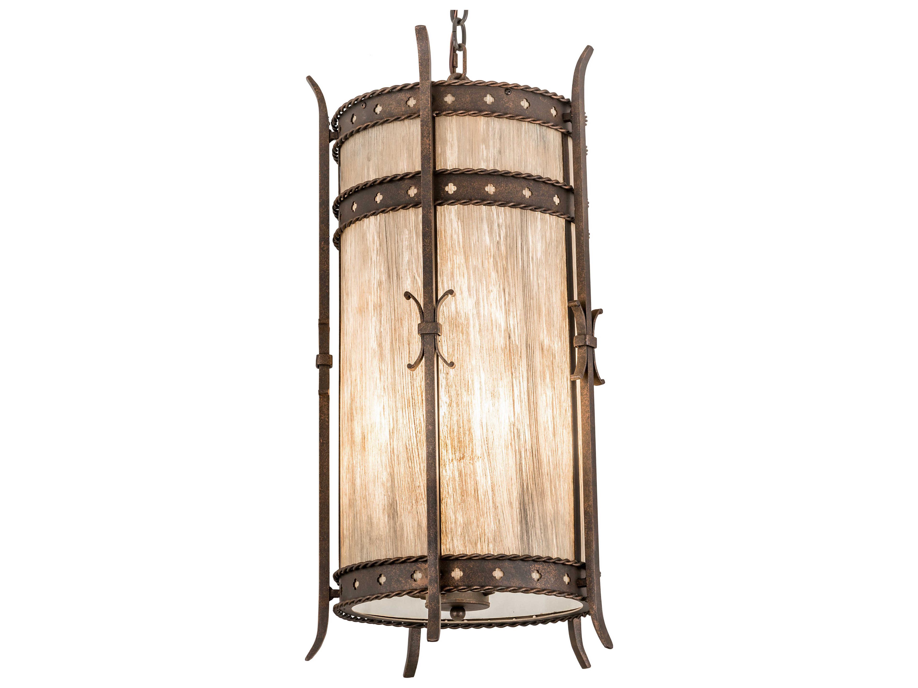 Stanza 4-Light Brown Glass Cylinder Pendant