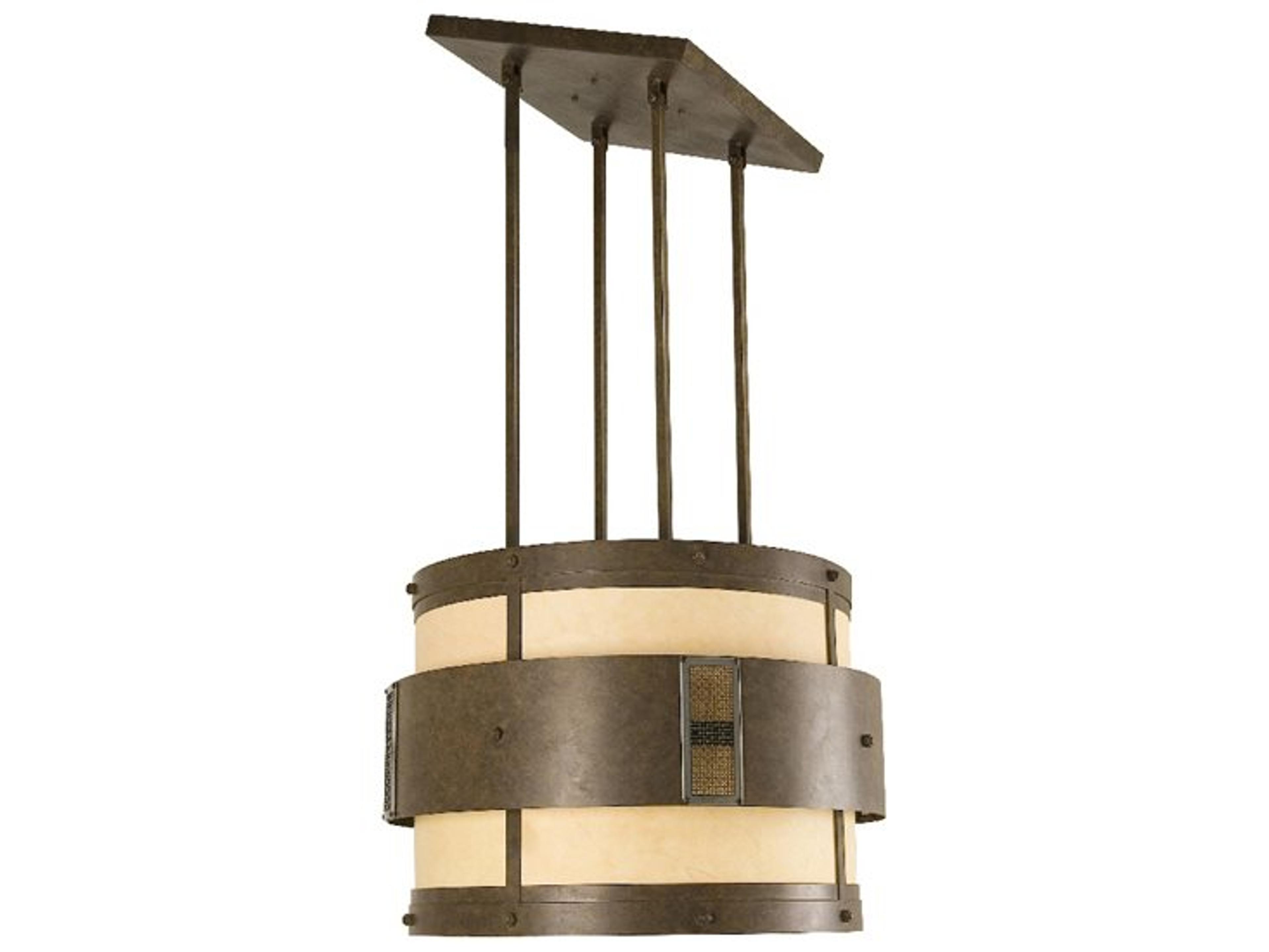 8-Light Brown Drum Pendant