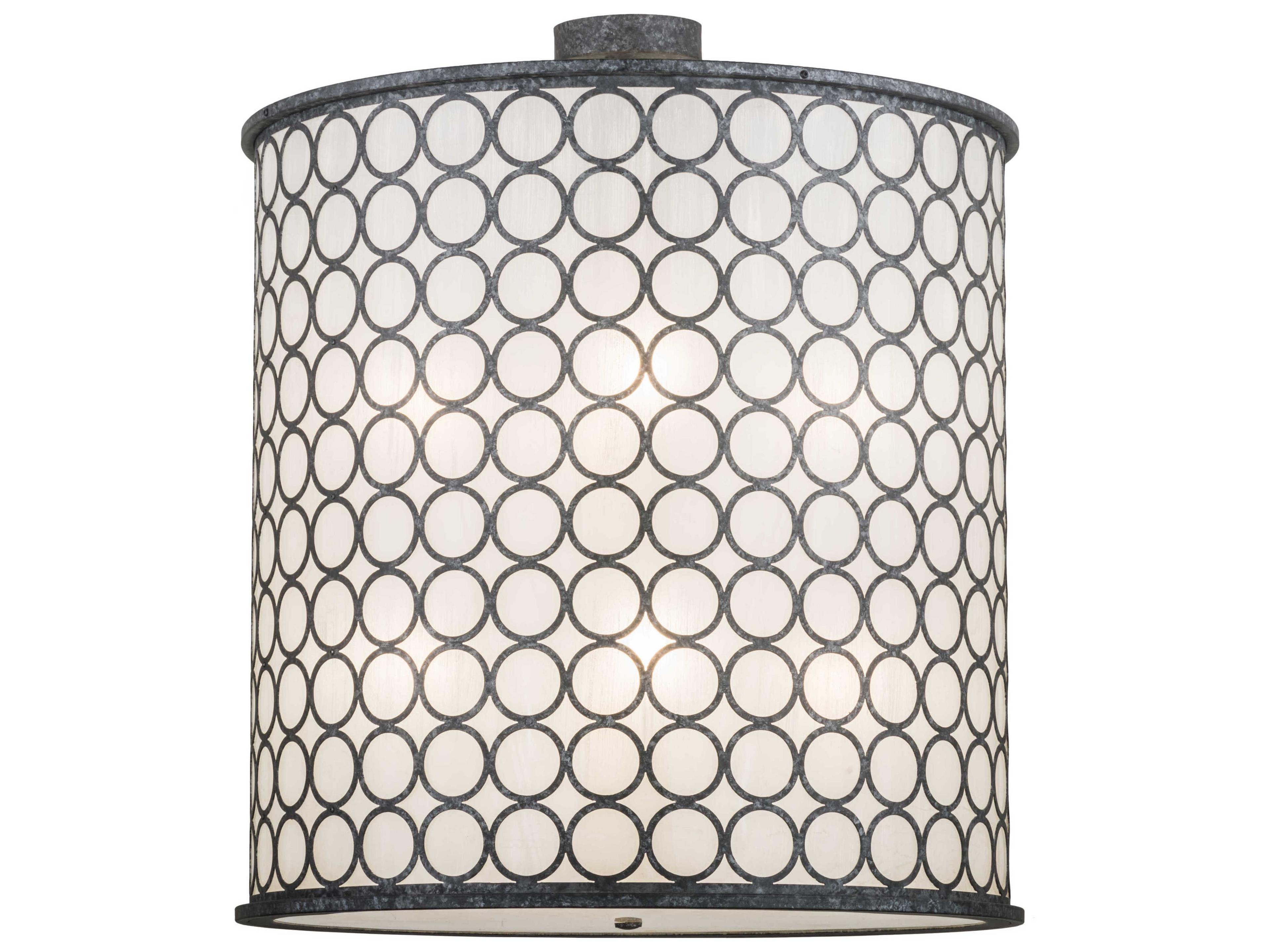 8-Light Graphite Pewter Drum Pendant