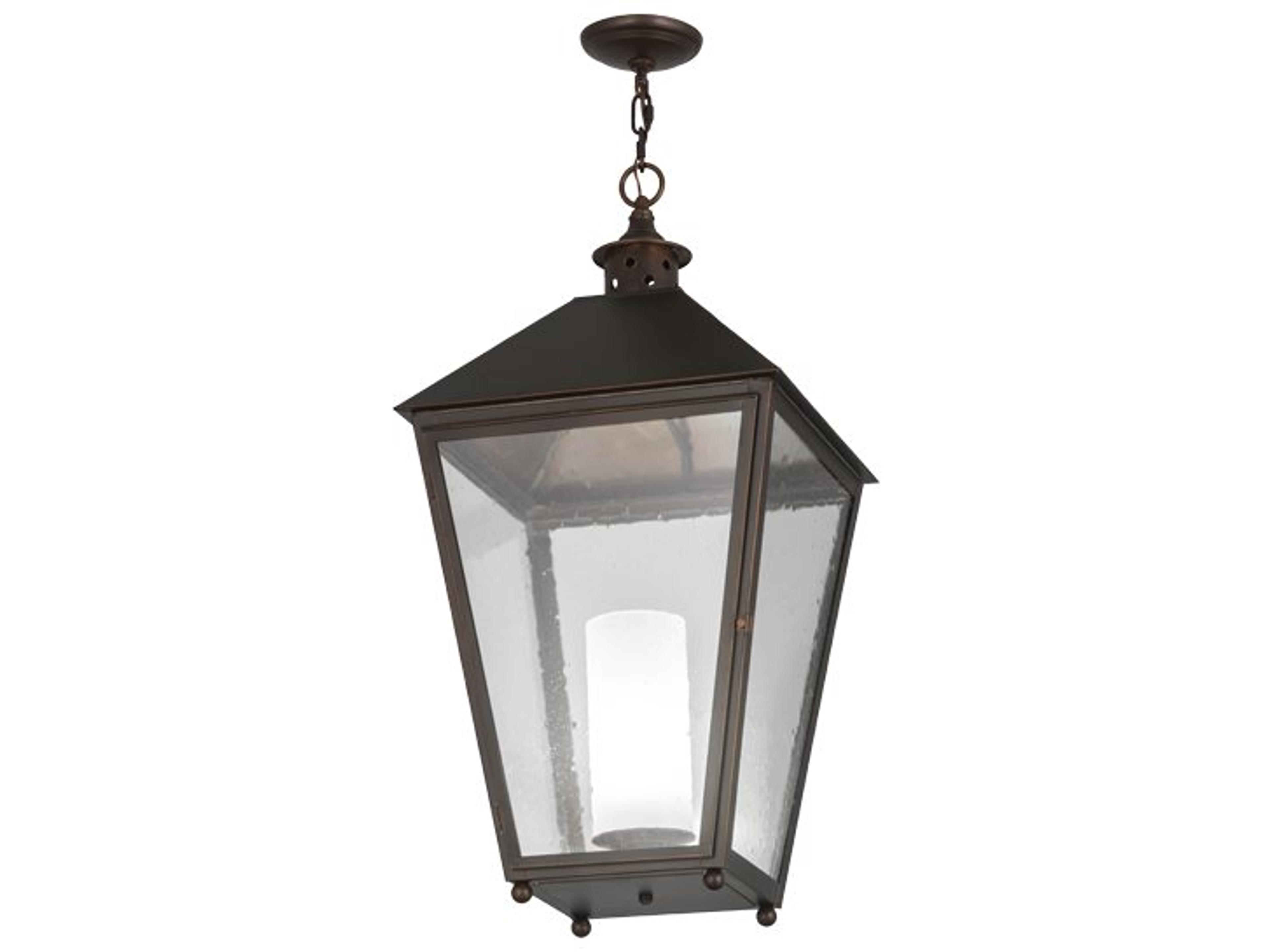 Stafford 1-Light Bronze Glass Lantern Pendant