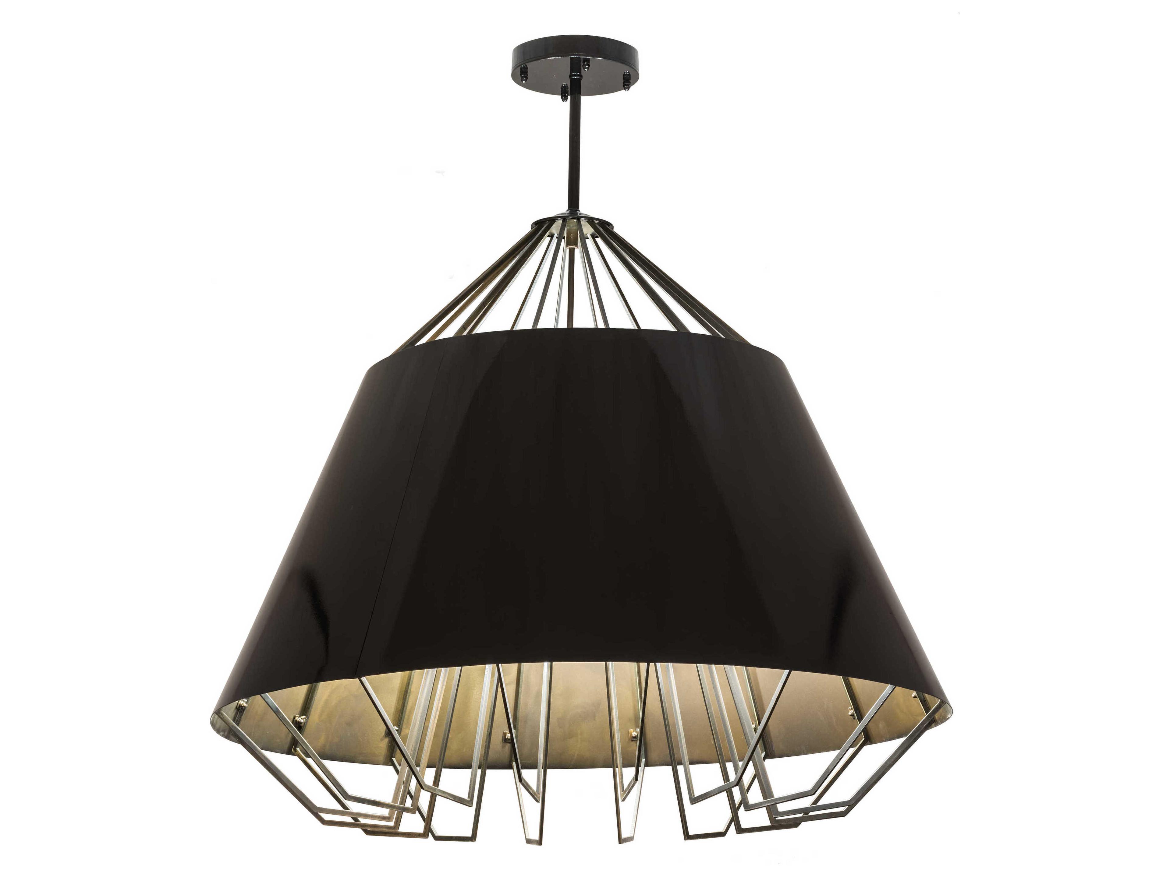 8-Light Black Glass LED Empire Pendant