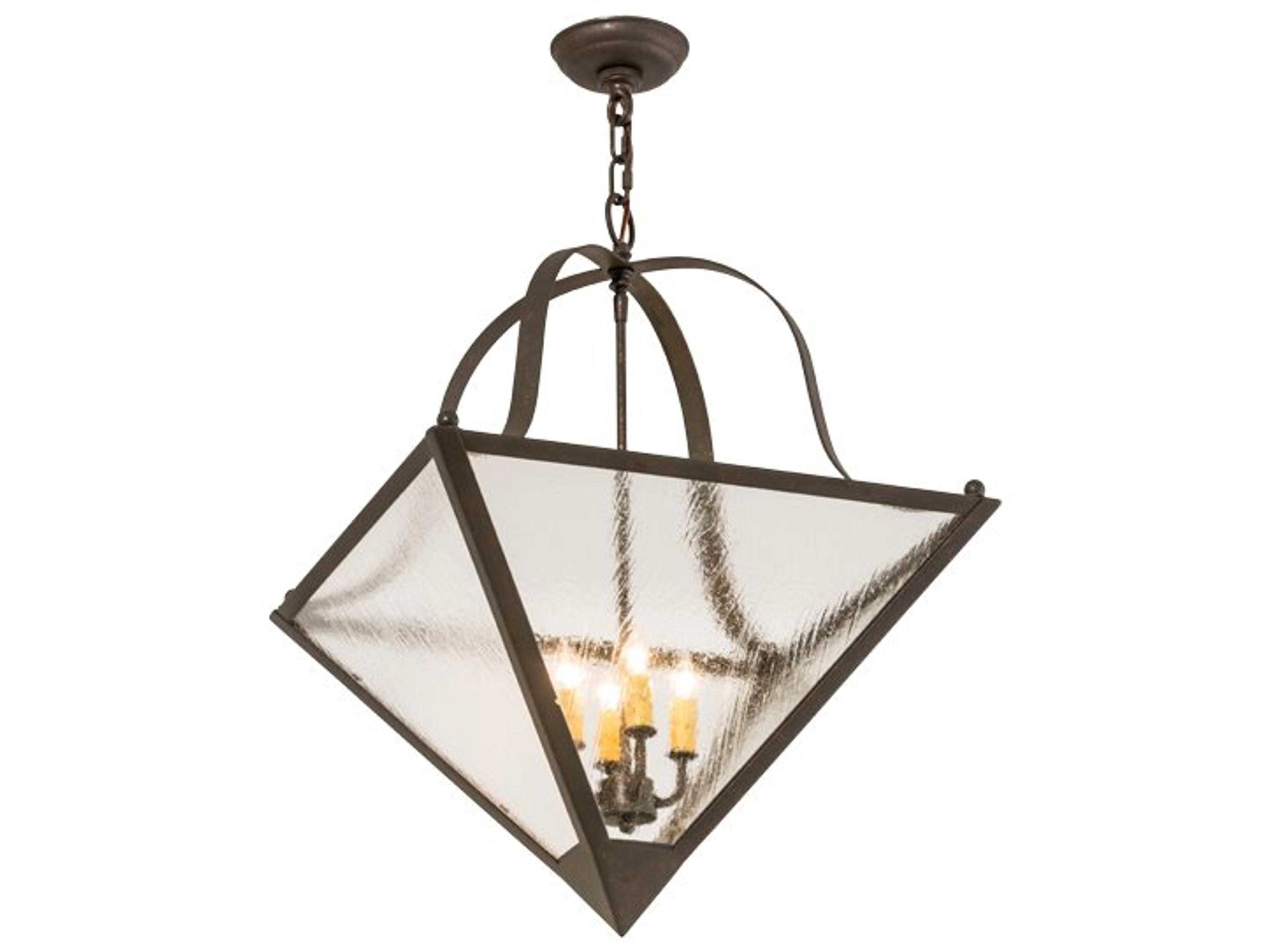 Zale 4-Light Brown Glass Pendant