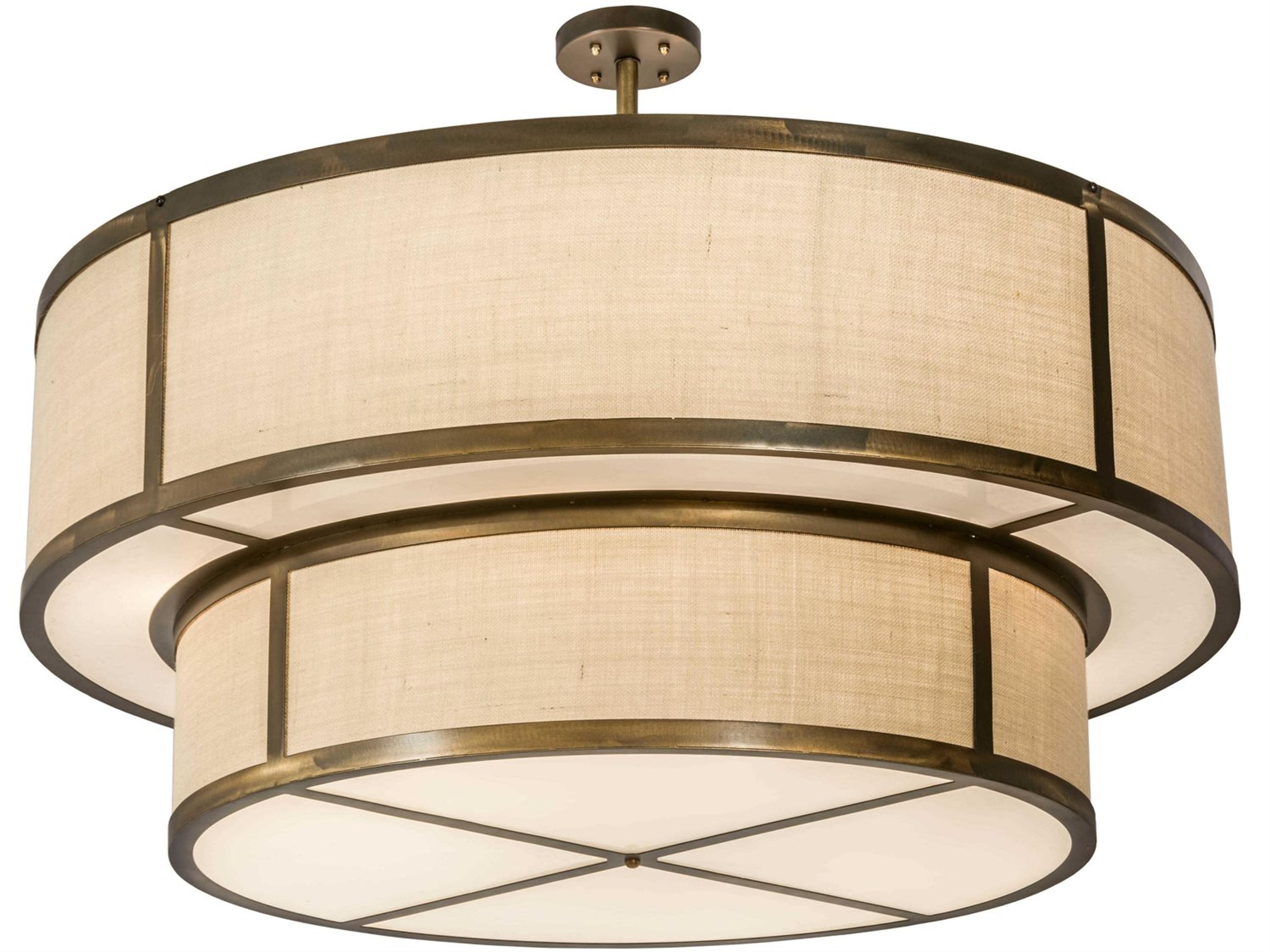 6-Light Copper Drum Tiered Pendant