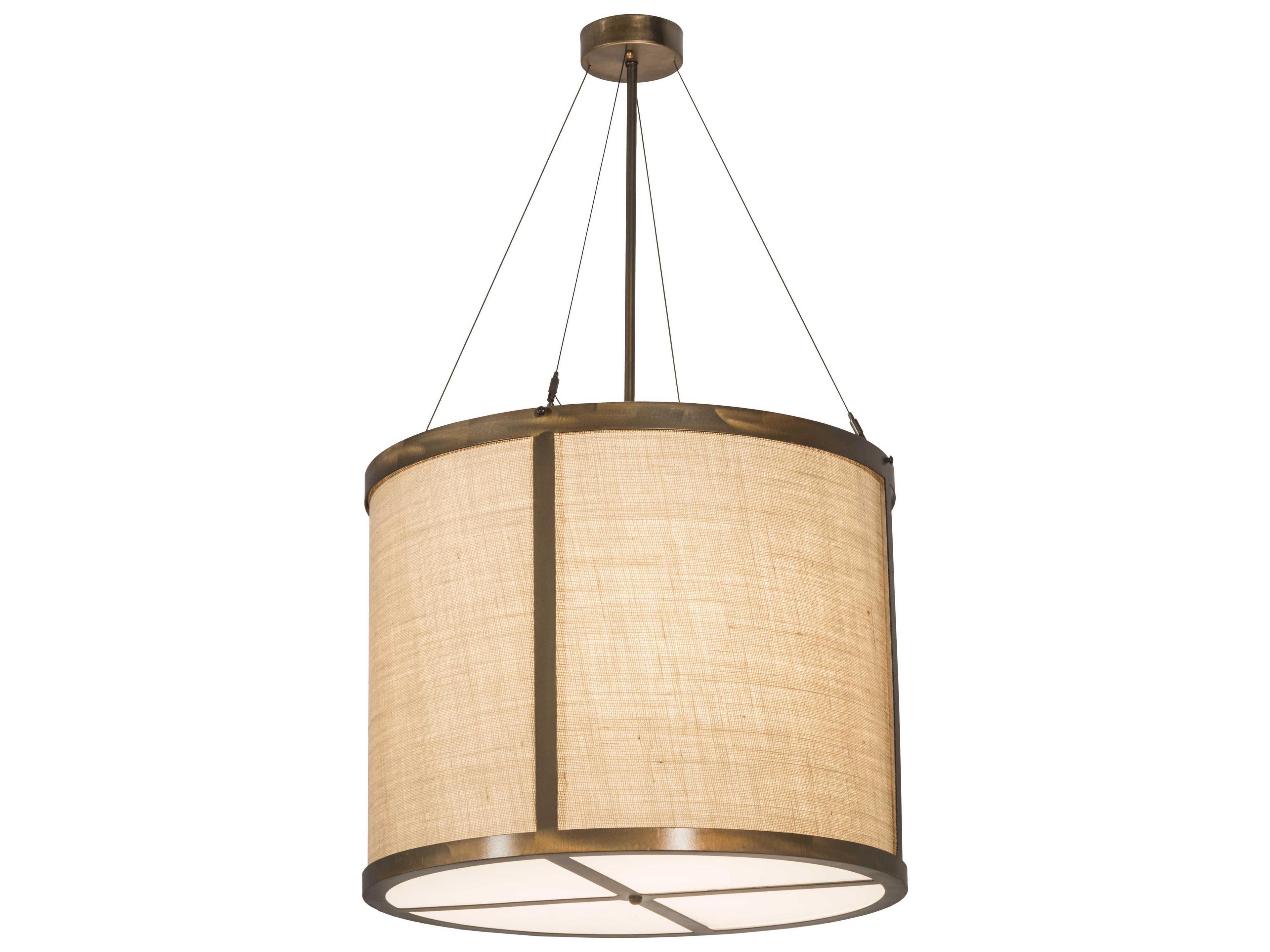 3-Light Copper Drum Pendant