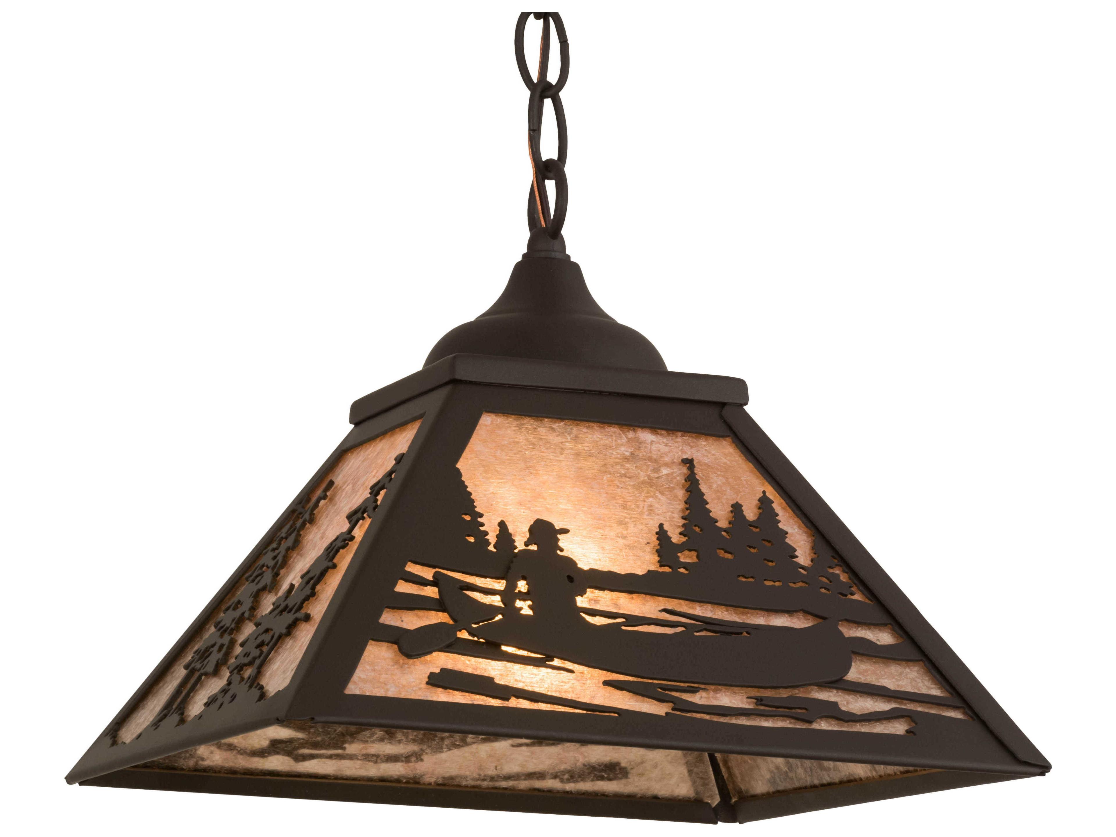 1-Light Bronze Glass Pendant