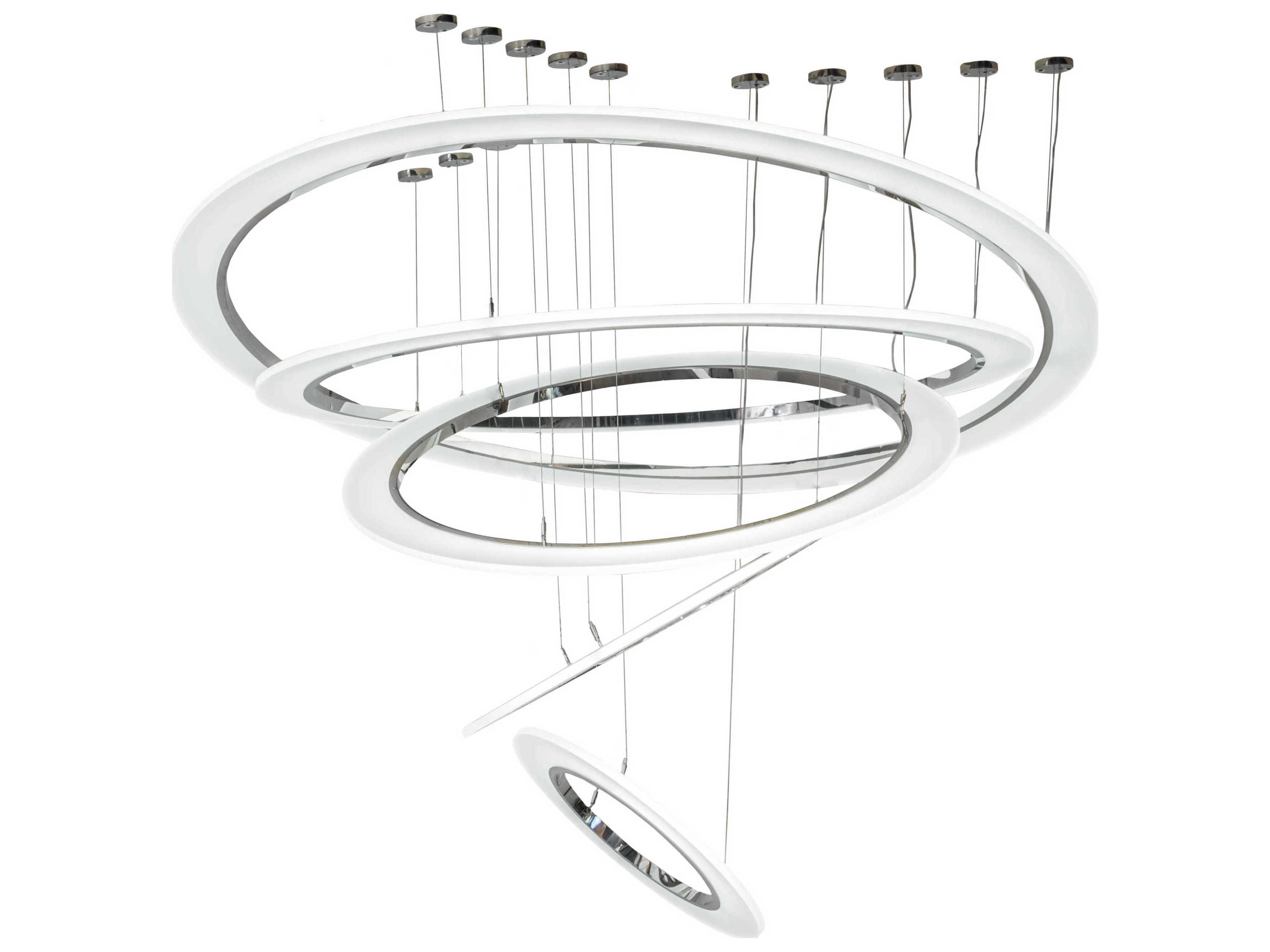 Anillo Led Steel Glass Round Tiered Pendant