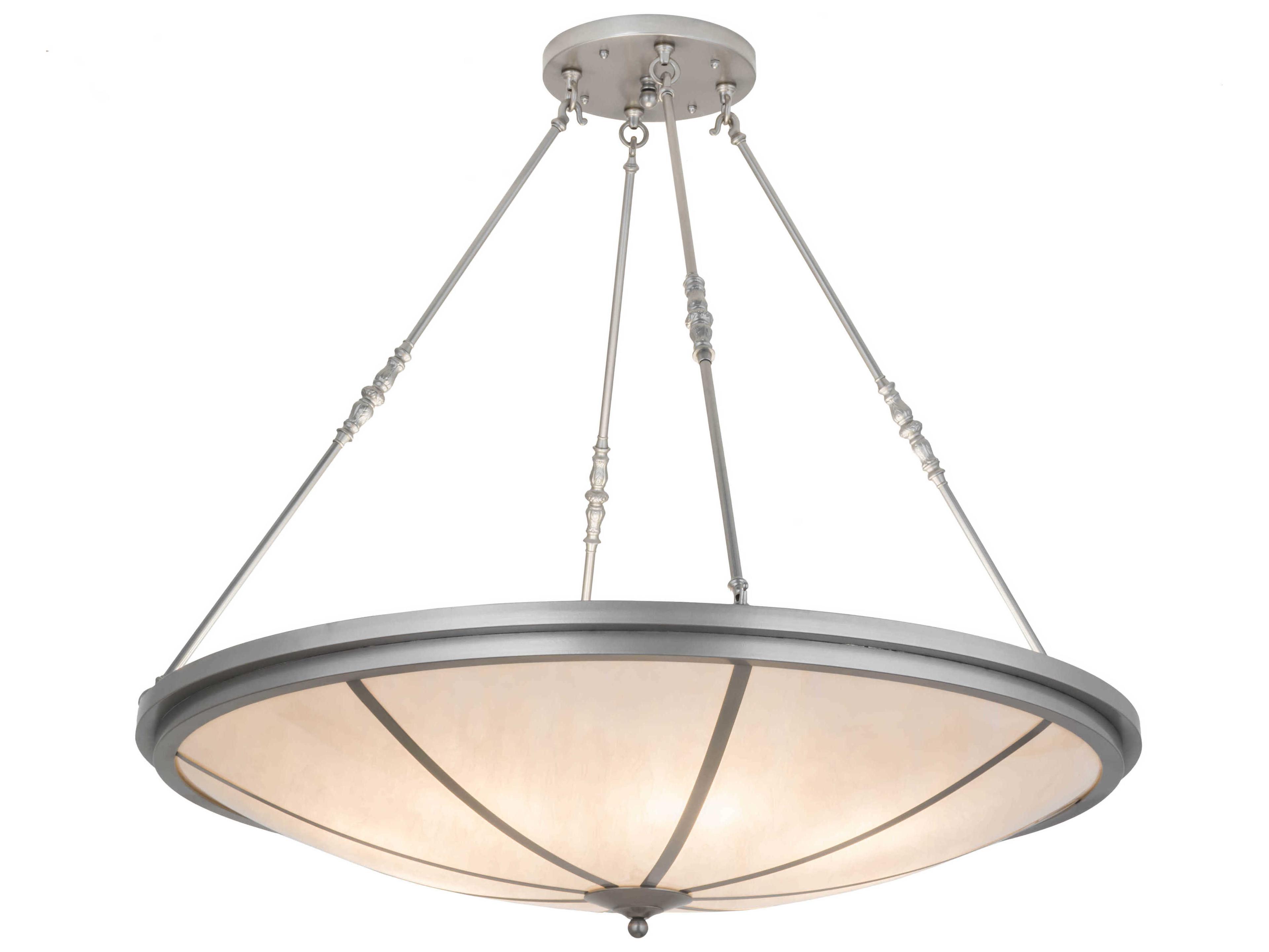 8-Light Nickel Glass Bowl Pendant